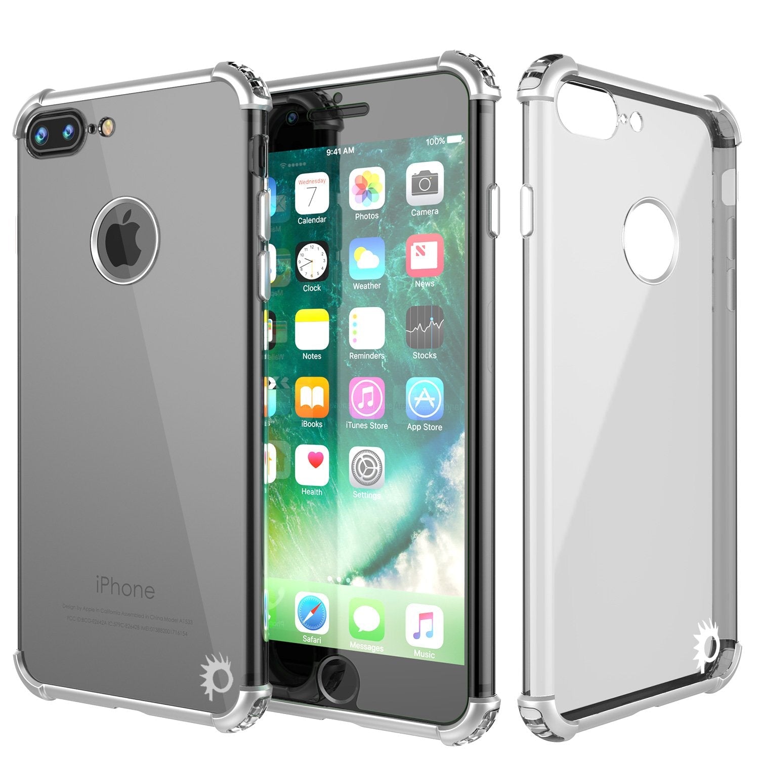 iPhone 7 PLUS Case, Punkcase [BLAZE SERIES] Protective Cover W/ PunkShield Screen Protector [Shockproof] [Slim Fit] for Apple iPhone 7 PLUS [Silver] 