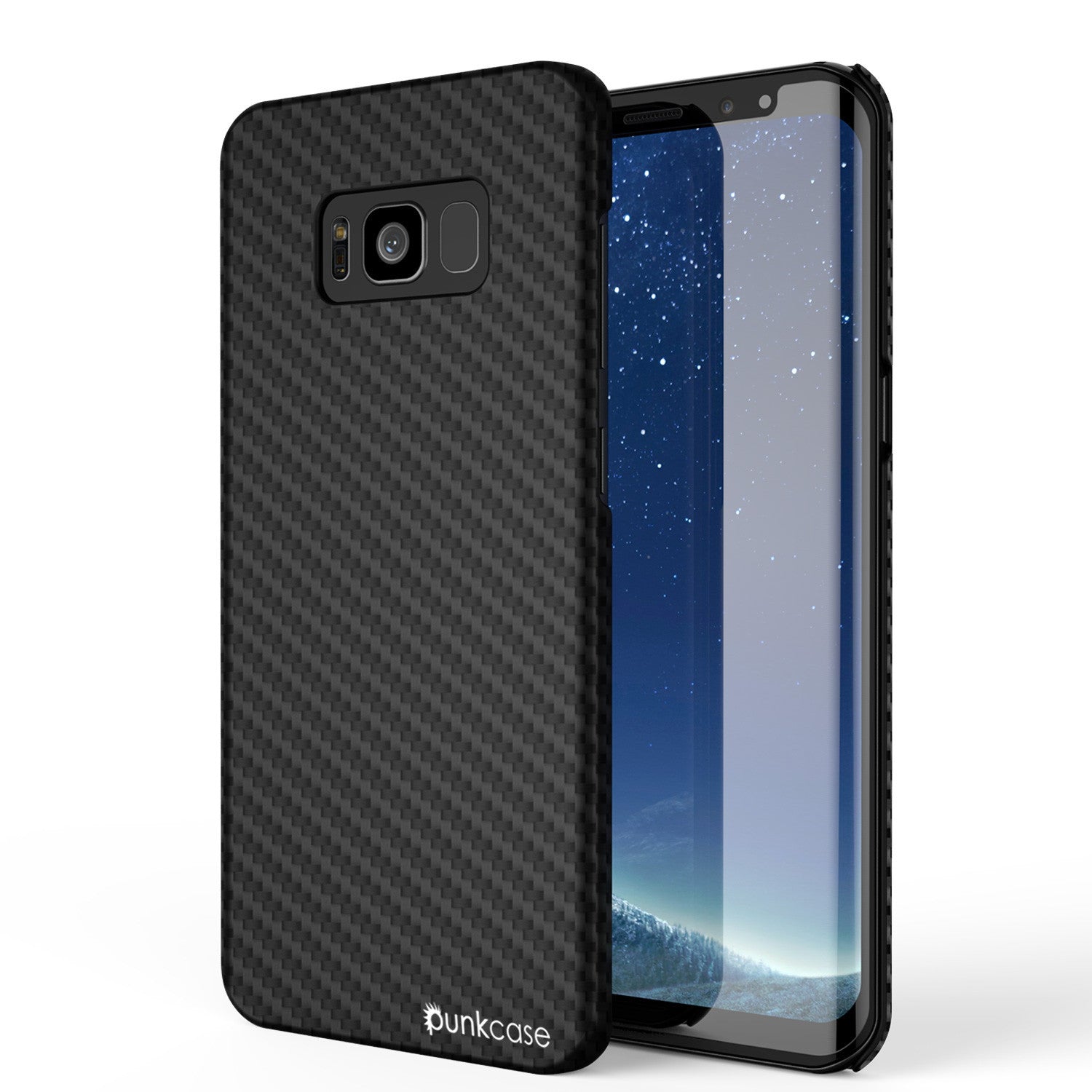 Galaxy S8 Plus Case, PunkCase CarbonShield, Jet Black