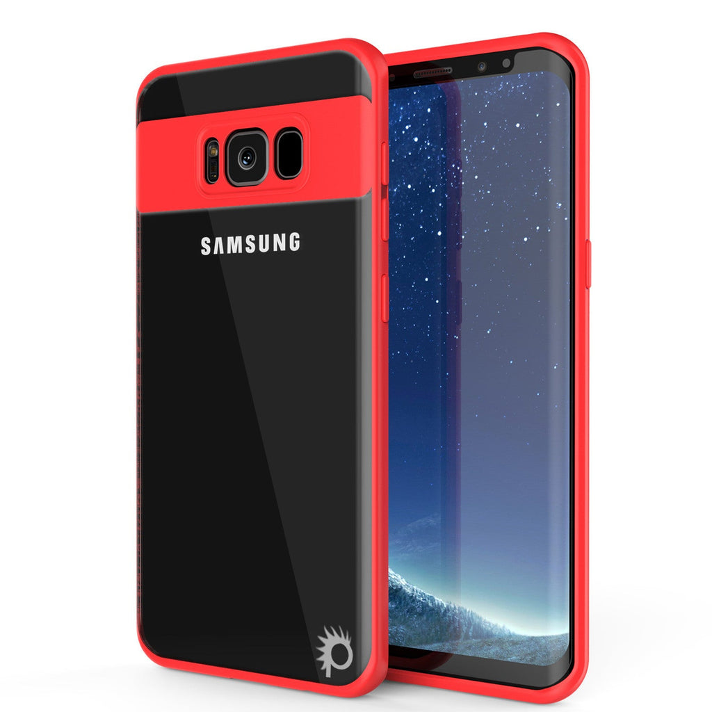 Galaxy S8 Plus Case, Punkcase [MASK Series] [RED] Full Body Hybrid Dual Layer TPU Cover W/ Protective PUNKSHIELD Screen Protector (Color in image: red)