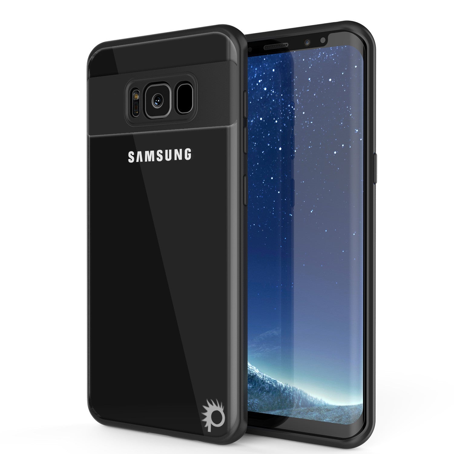 Galaxy S8 Case, Punkcase [MASK Series] [BLACK] Full Body Hybrid Dual Layer TPU Cover W/ Protective PUNKSHIELD Screen Protector