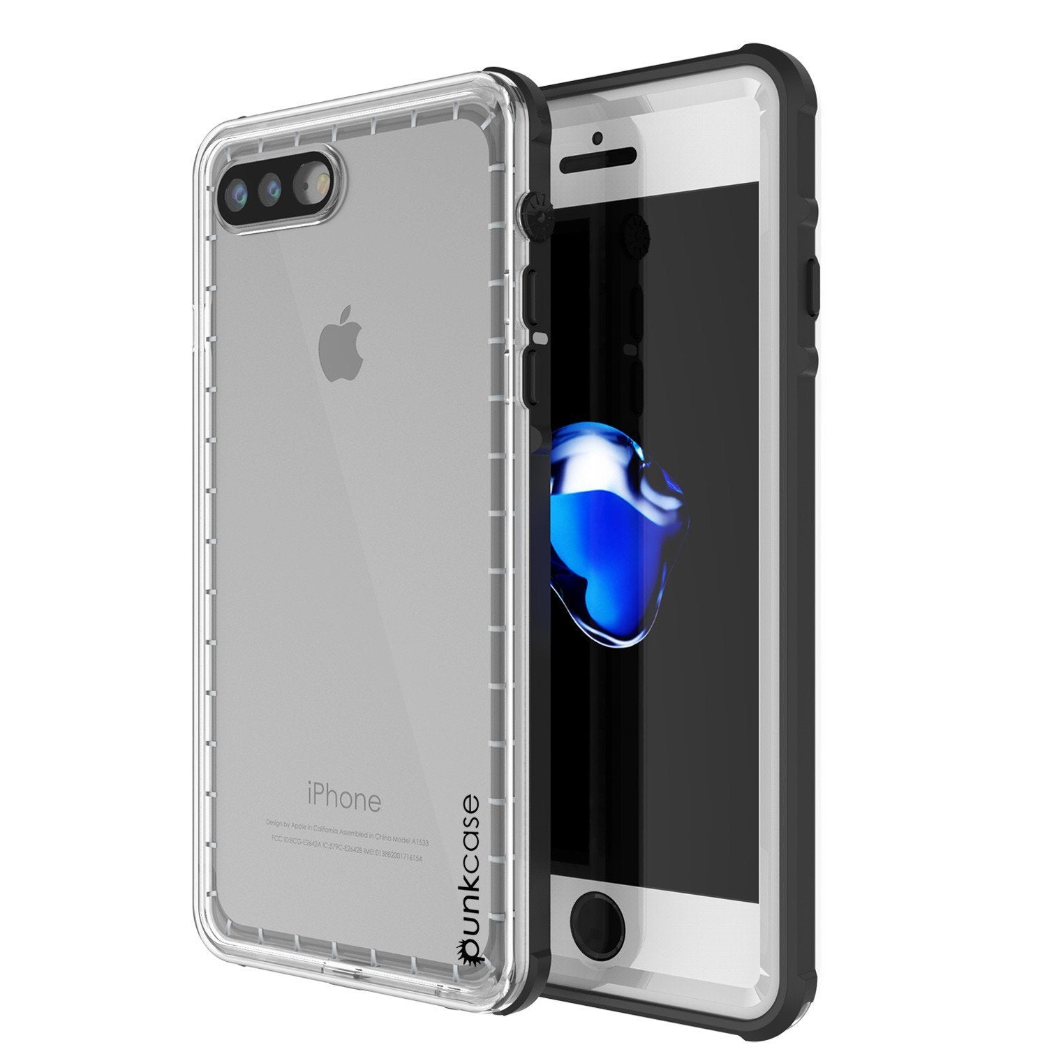 iPhone 8+ Plus Waterproof Case, PUNKcase CRYSTAL White W/ Attached Screen Protector  | Warranty