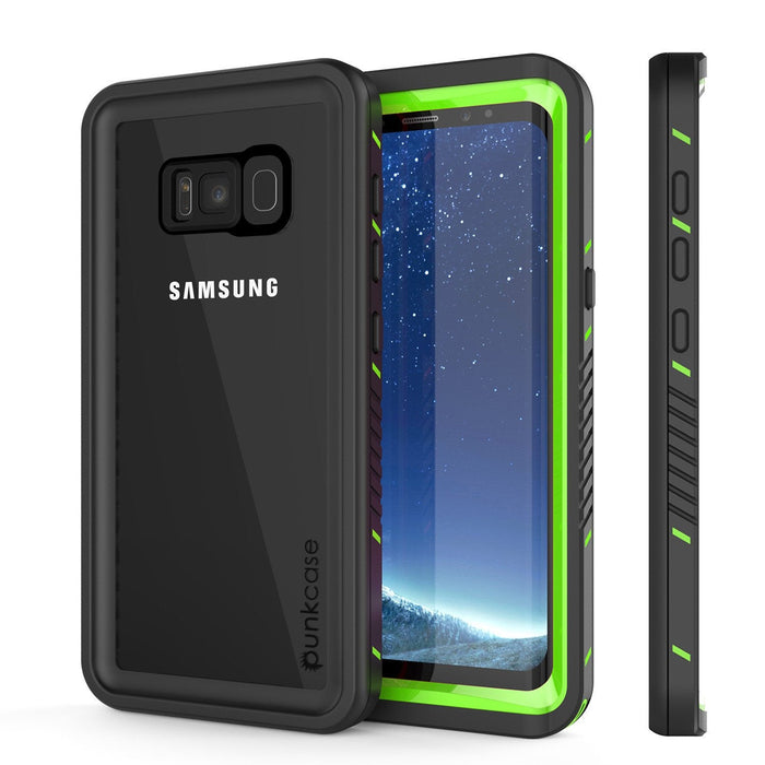 Galaxy S8 Waterproof Case, Punkcase [Extreme Series] [Slim Fit] [IP68 Certified] [Shockproof] [Snowproof] [Dirproof] Armor Cover W/ Built In Screen Protector for Samsung Galaxy S8 [Green] (Color in image: Green)