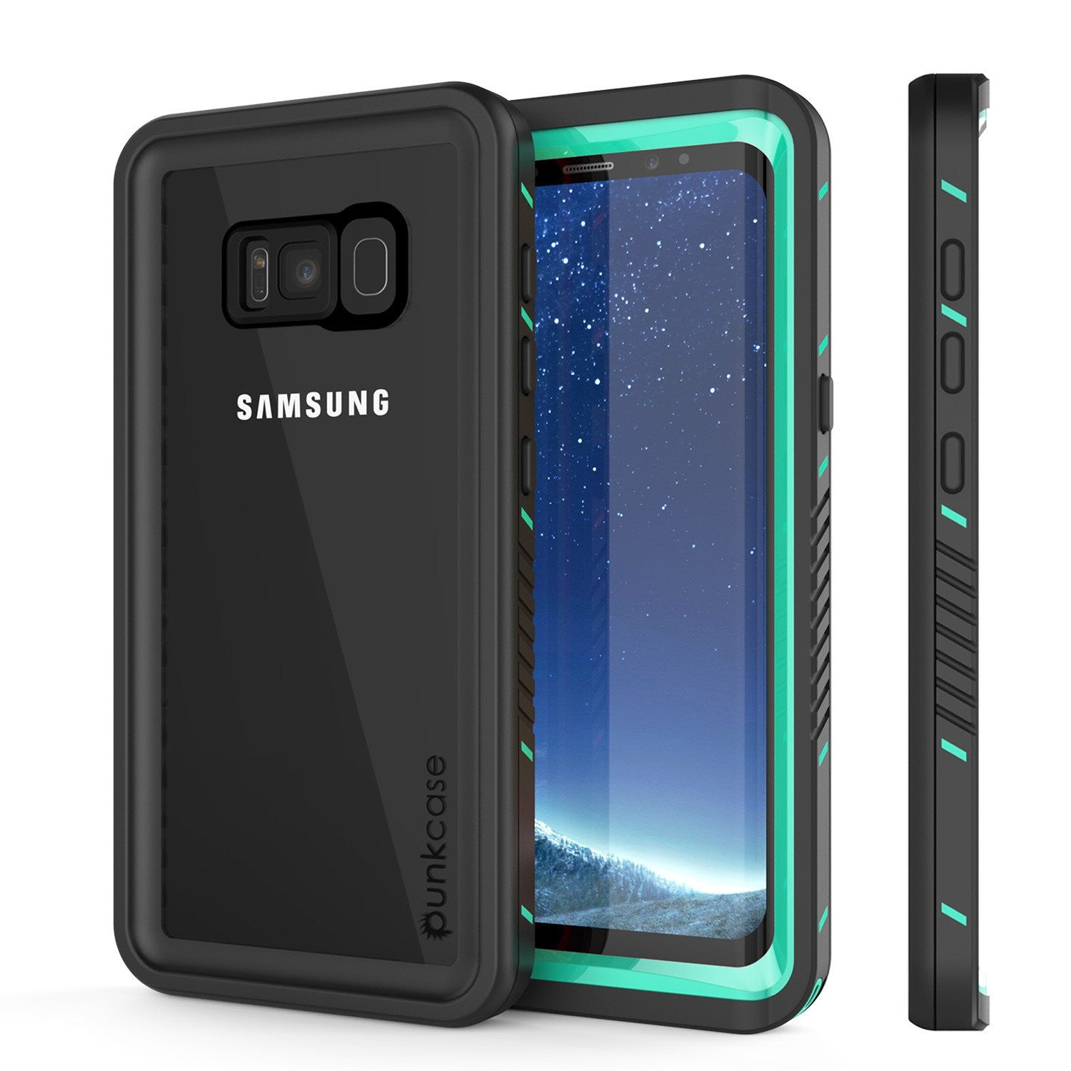 Galaxy S8 PLUS Waterproof Case, Punkcase [Extreme Series] [Slim Fit] [IP68 Certified] [Shockproof] [Snowproof] [Dirproof] Armor Cover W/ Built In Screen Protector for Samsung Galaxy S8+ [Teal] (Color in image: Teal)