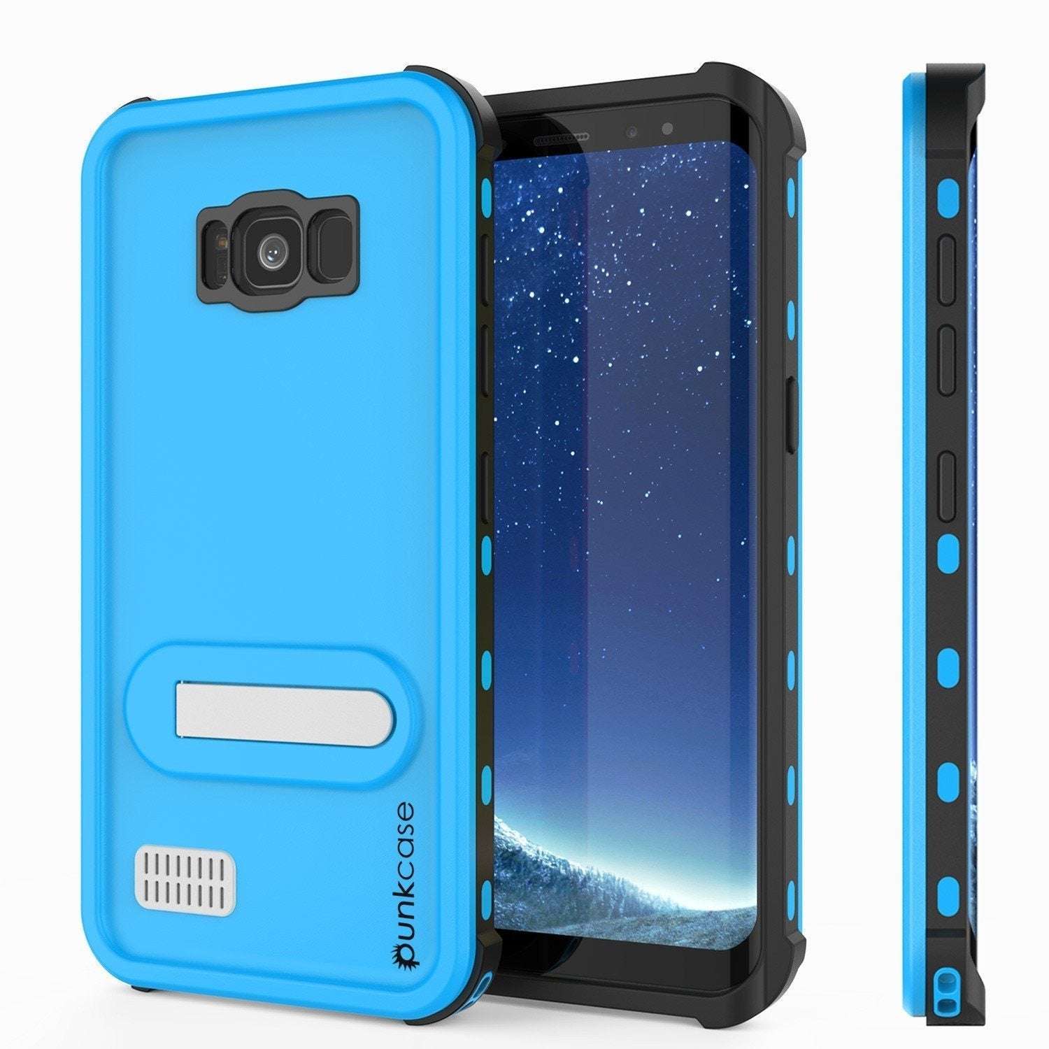 Protector [PURPLE]Galaxy S8 Waterproof Case, Punkcase [KickStud Series] [Slim Fit] [IP68 Certified] [Shockproof] [Snowproof] Armor Cover [Light Blue]