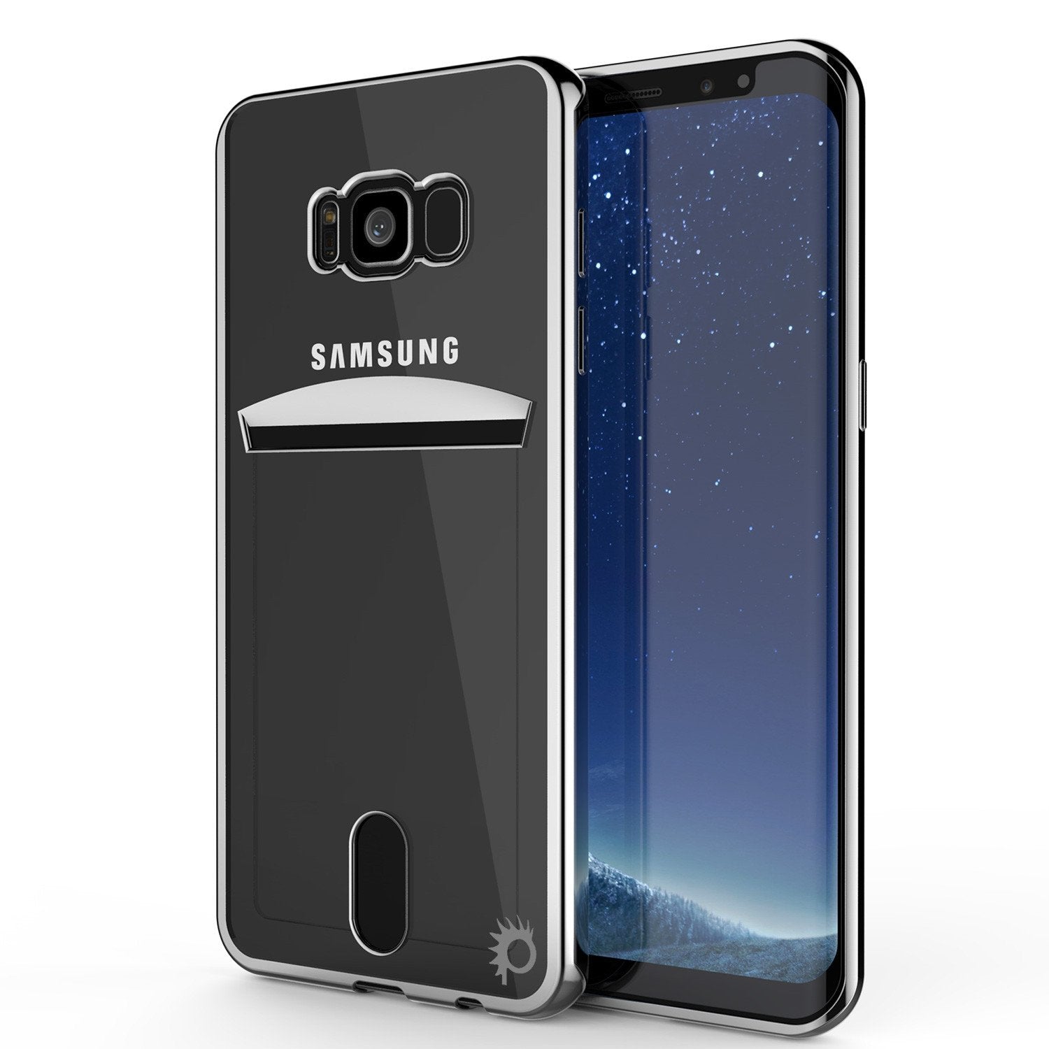 Galaxy S8 Case, PUNKCASEÂ® LUCID Silver Series | Card Slot | SHIELD Screen Protector | Ultra fit