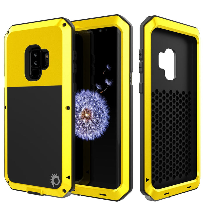 Galaxy S9 Plus Metal Case, Heavy Duty Military Grade Rugged Armor Cover [shock proof] Hybrid Full Body Hard Aluminum & TPU Design [non slip] W/ Prime Drop Protection for Samsung Galaxy S9 Plus [Neon] (Color in image: Neon)
