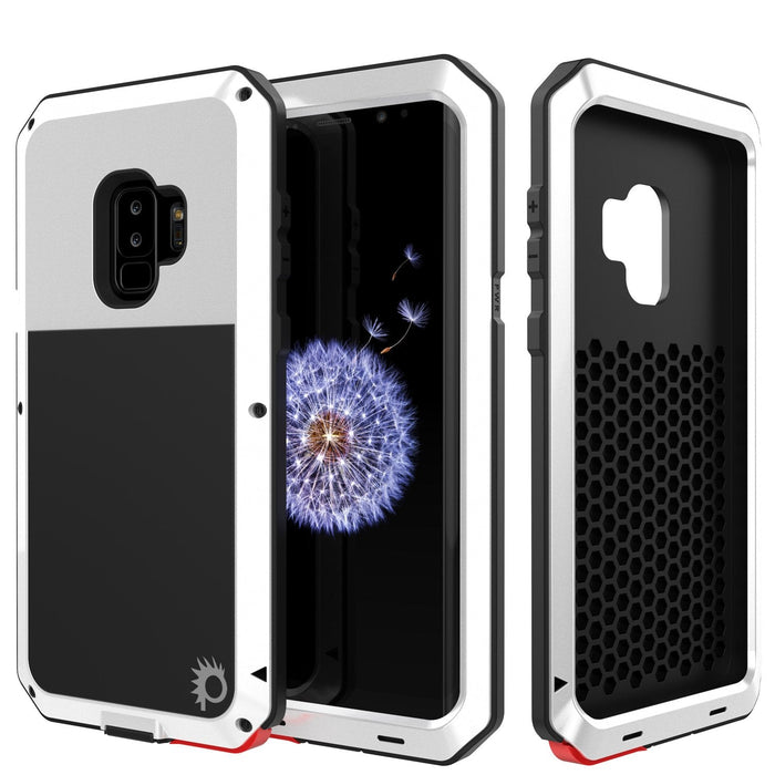 Galaxy S9 Plus Metal Case, Heavy Duty Military Grade Rugged Armor Cover [shock proof] Hybrid Full Body Hard Aluminum & TPU Design [non slip] W/ Prime Drop Protection for Samsung Galaxy S9 Plus [White] (Color in image: White)