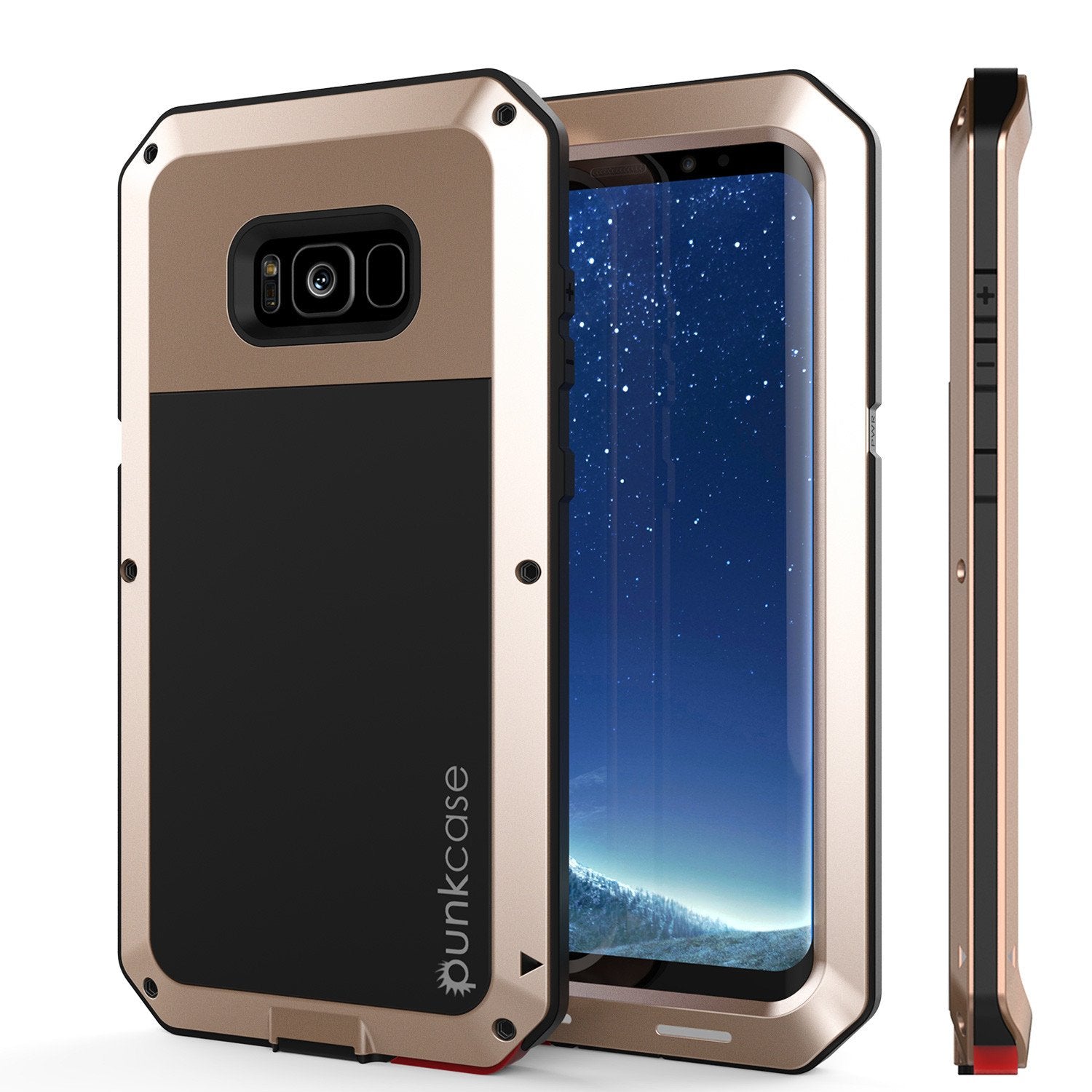 Galaxy S8  Case, PUNKcase Metallic Gold Shockproof  Slim Metal Armor Case