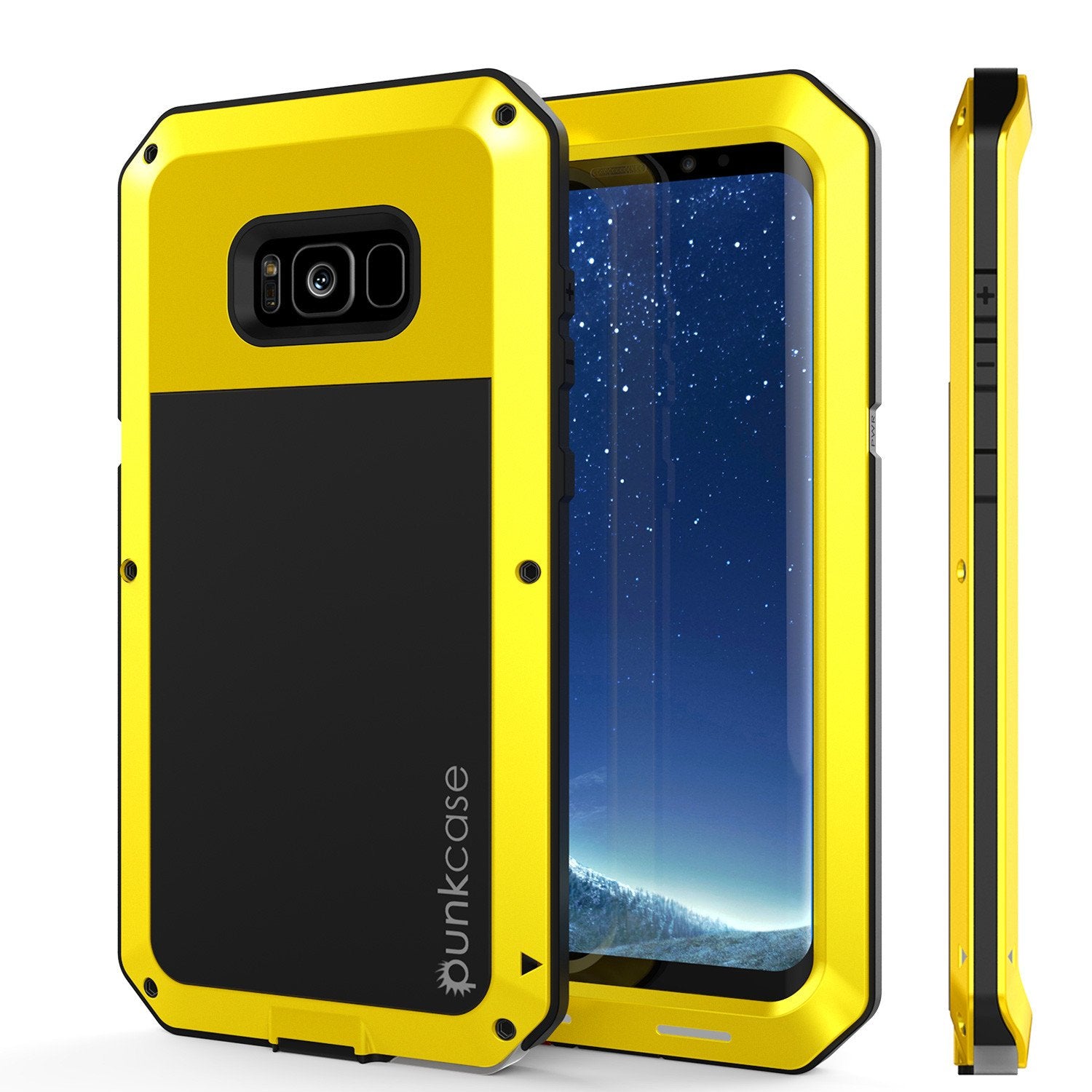 Galaxy S8+ Plus  Case, PUNKcase Metallic Neon Shockproof  Slim Metal Armor Case [Yellow]