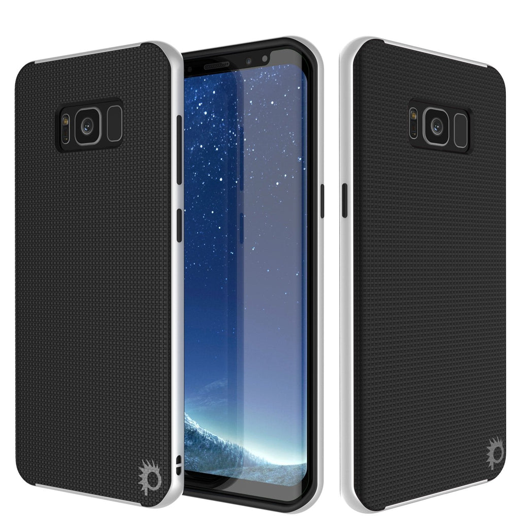 Galaxy S8 Case, PunkCase [Stealth Series] Hybrid 3-Piece Shockproof Dual Layer Cover [Non-Slip] [Soft TPU + PC Bumper] with PUNKSHIELD Screen Protector for Samsung S8 Edge [White] (Color in image: White)