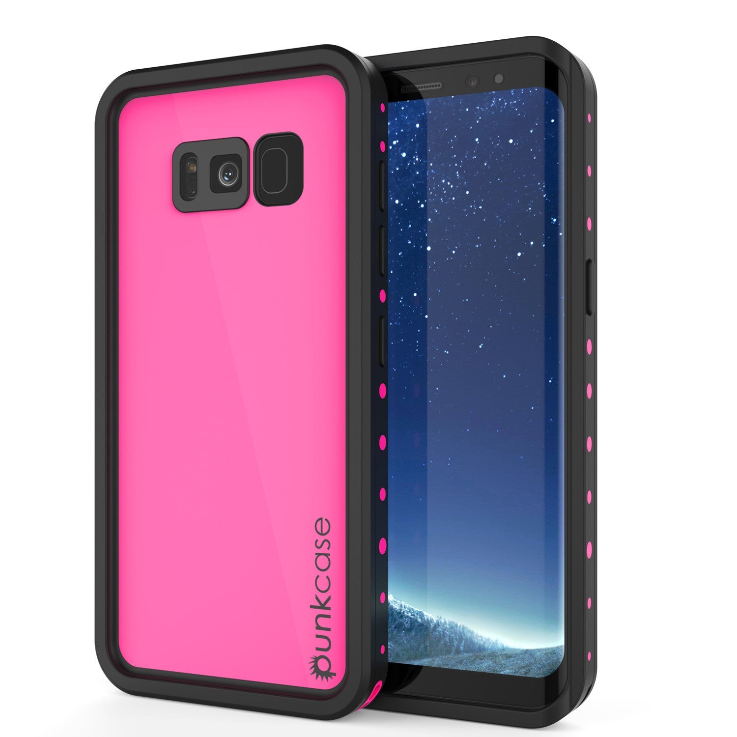 Galaxy S8 Plus Waterproof Case PunkCase StudStar Pink Thin 6.6ft Underwater IP68 Shock/Snow Proof (Color in image: pink)
