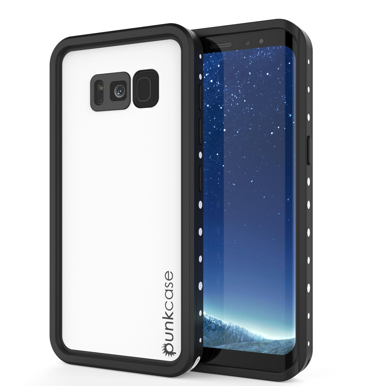 Galaxy S8 Plus Waterproof Case, Punkcase StudStar White Thin 6.6ft Underwater IP68 Shock/Snow Proof