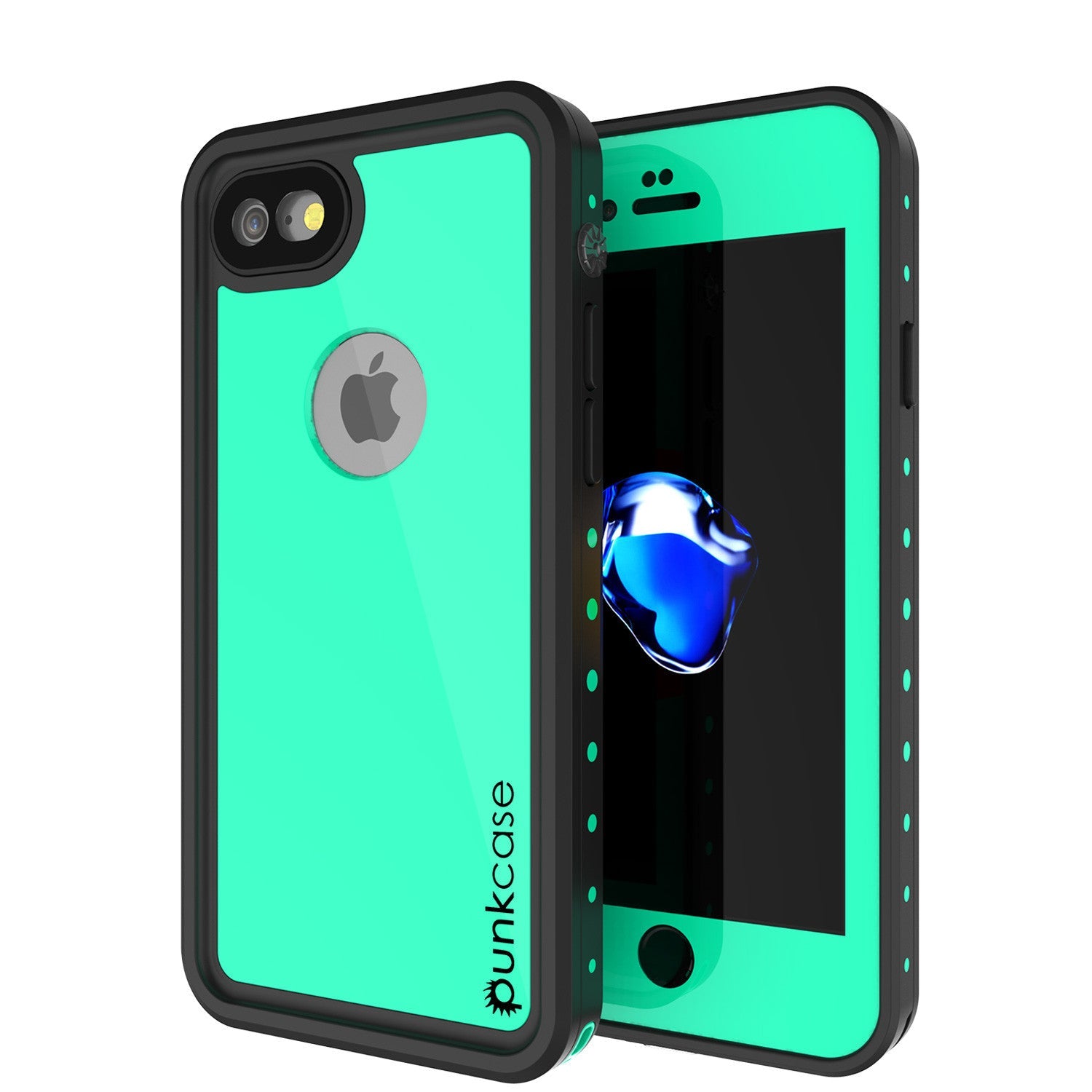 iPhone 7 Waterproof IP68 Case, Punkcase [Teal] [StudStar Series] [Slim Fit] [Dirtproof] [Snowproof]