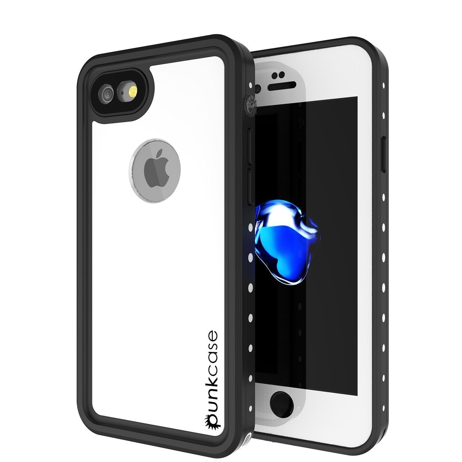 iPhone 8 Waterproof IP68 Case, Punkcase [White] [StudStar Series] [Slim Fit] [IP68 Certified]] [Dirtproof] [Snowproof]