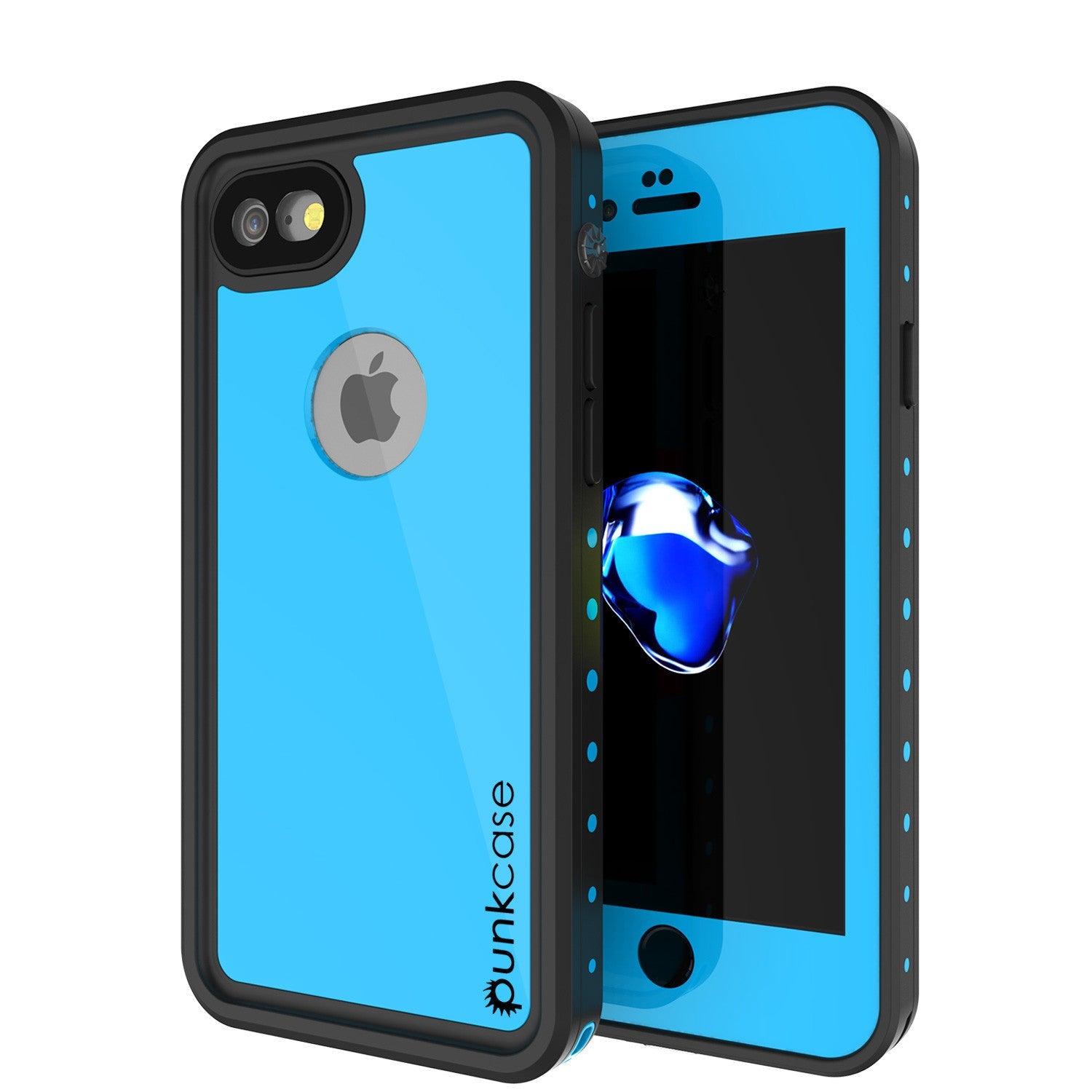 iPhone 7 Waterproof IP68 Case, Punkcase [Light Blue] [StudStar Series] [Slim Fit] [Dirt/Snow Proof]