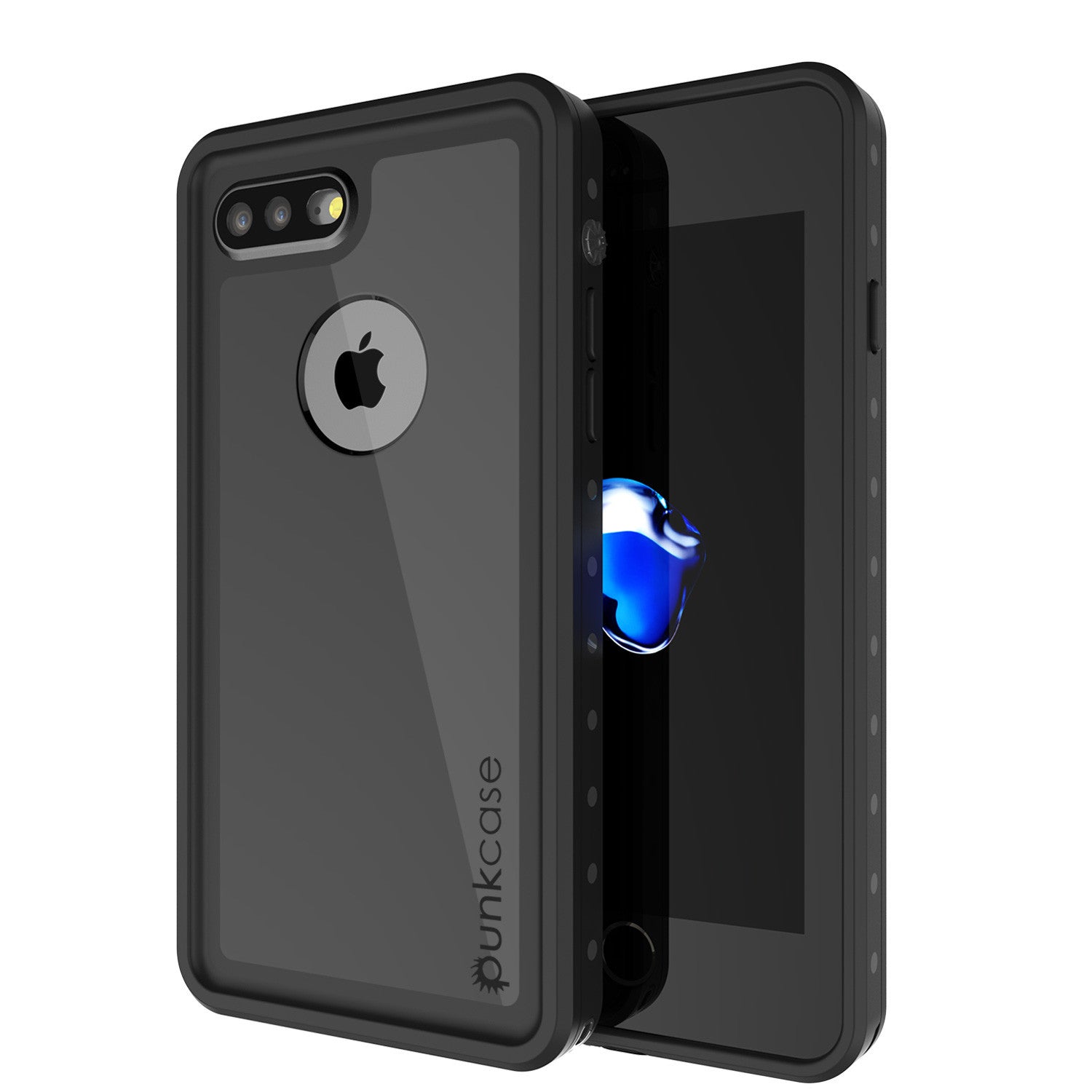 iPhone 7+ Plus Waterproof IP68 Case, Punkcase [Black] [StudStar Series] [Slim Fit] [Dirtproof]