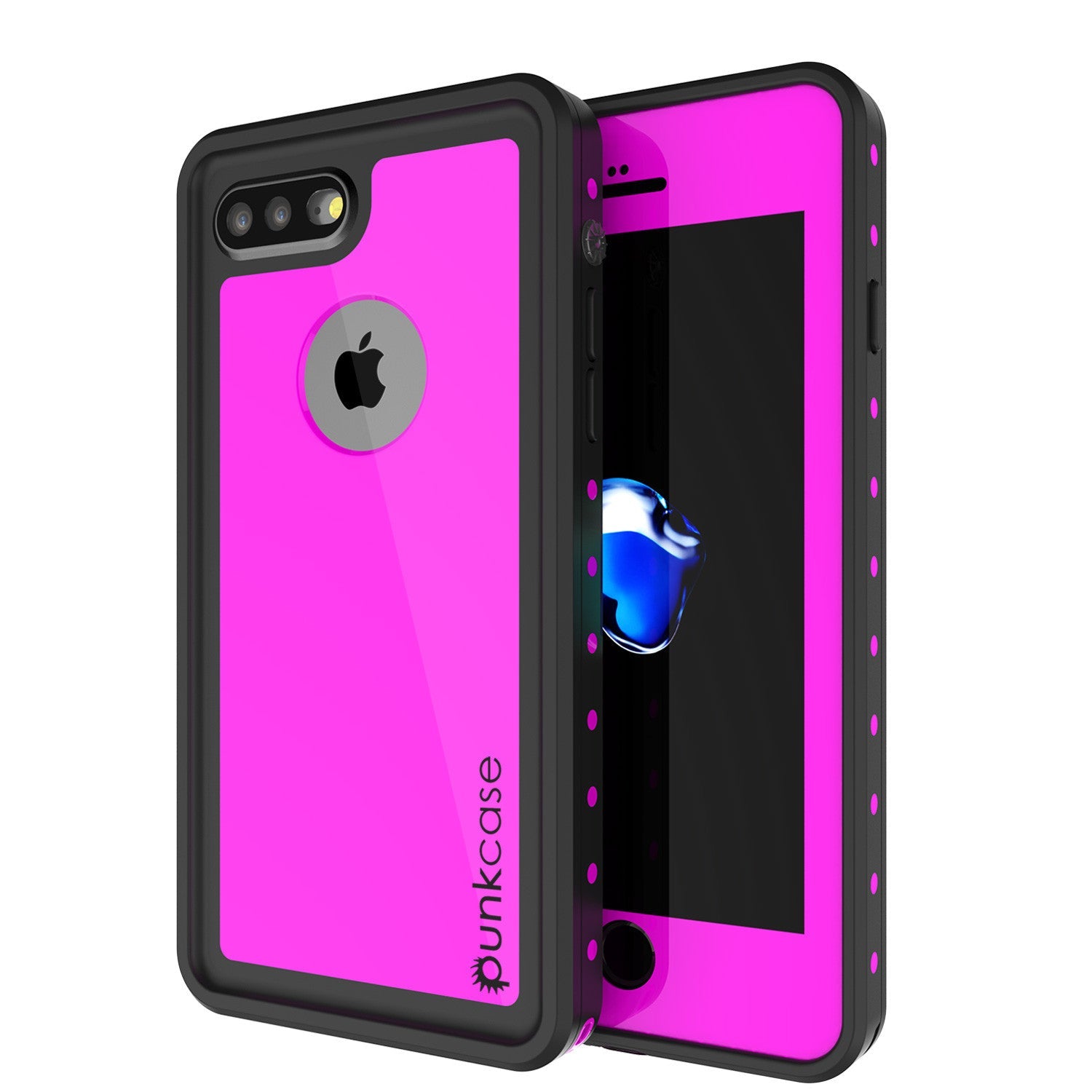 iPhone 7+ Plus Waterproof IP68 Case, Punkcase [Pink] [StudStar Series] [Slim Fit] [Dirtproof]