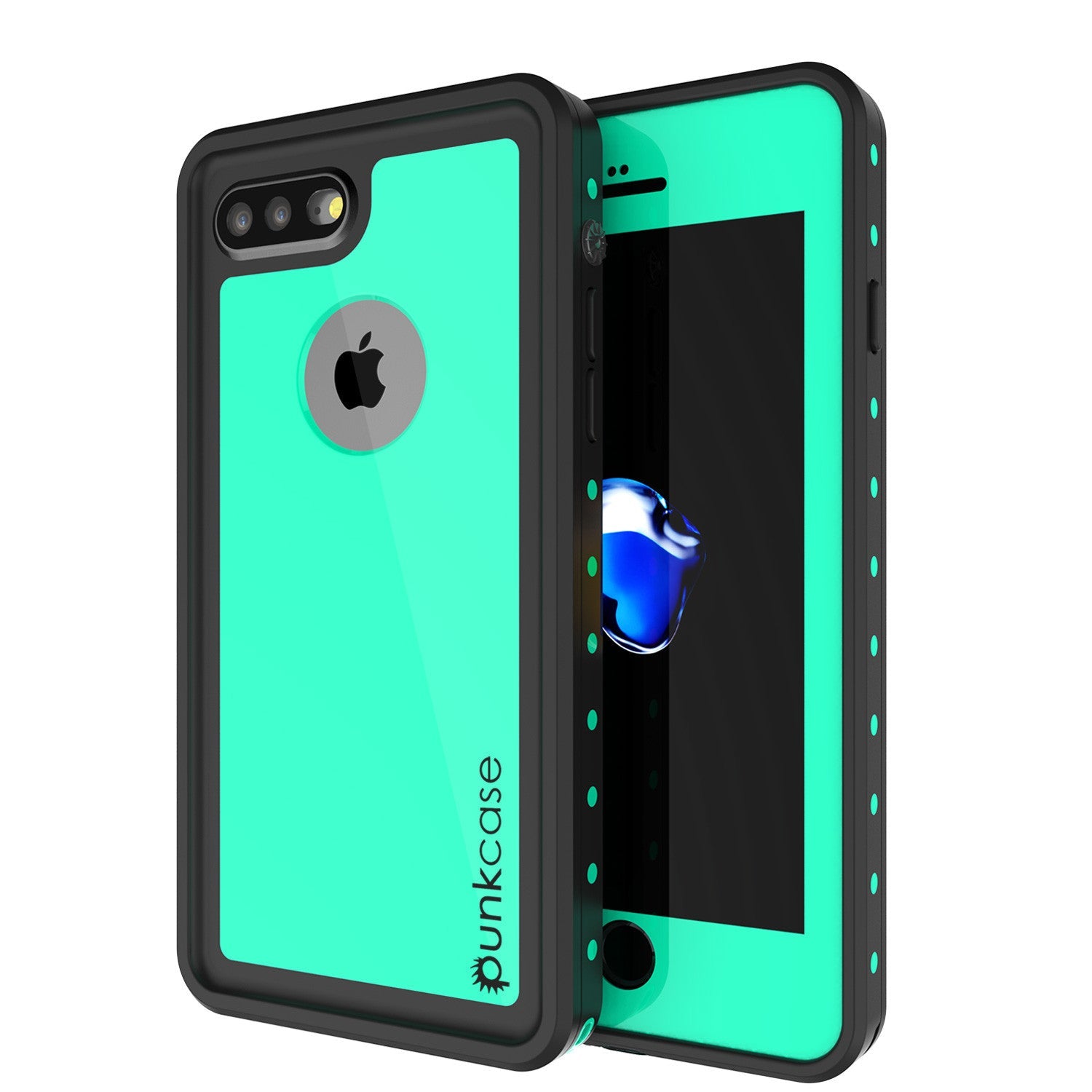 iPhone 7+ Plus Waterproof IP68 Case, Punkcase [Teal] [StudStar Series] [Slim Fit] [Dirtproof]