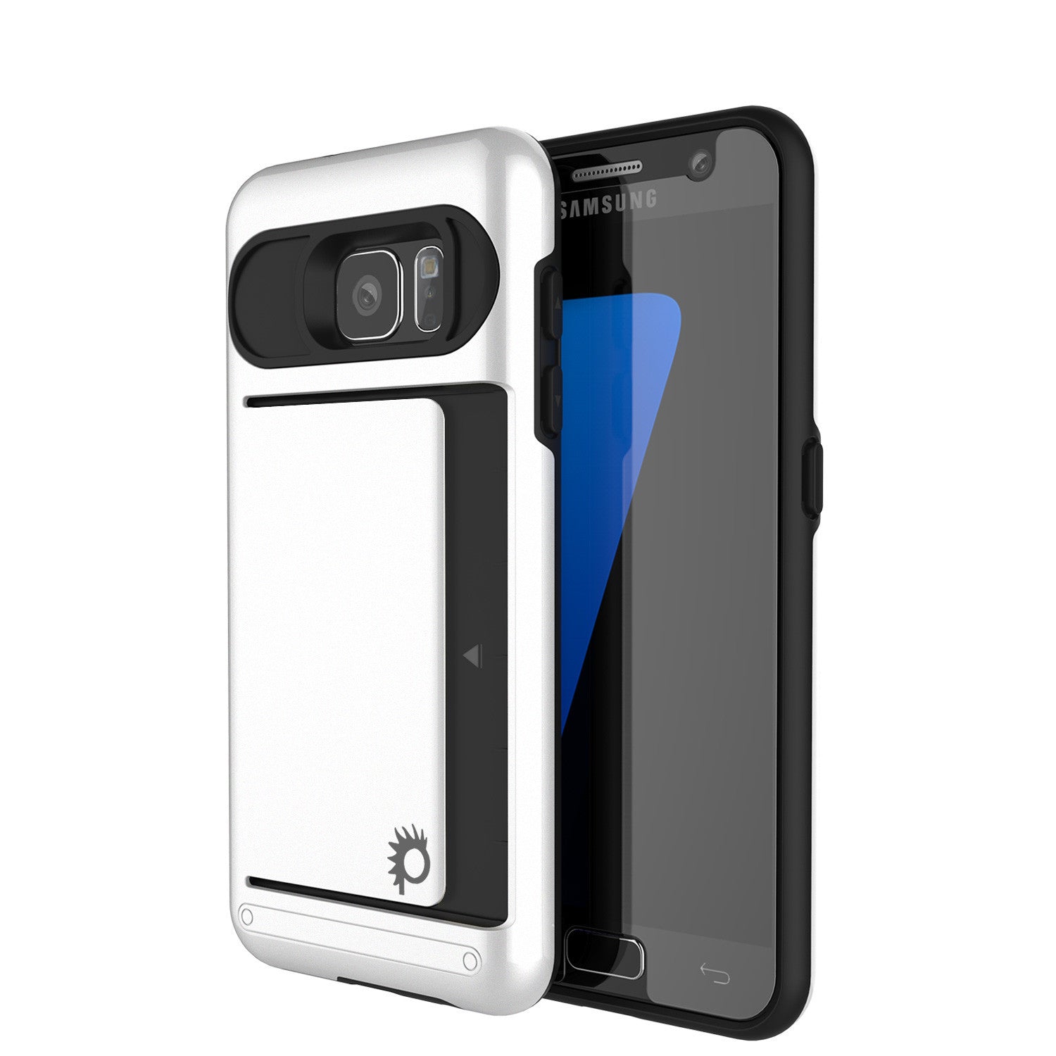 Galaxy S7 EDGE Case PunkCase CLUTCH White Series Slim Armor Soft Cover Case w/ Screen Protector