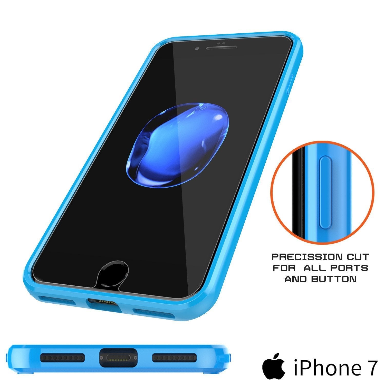 iPhone 8+ Plus Case Punkcase® LUCID 2.0 Light Blue Series w/ SHIELD Screen Protector | Ultra Fit (Color in image: black)