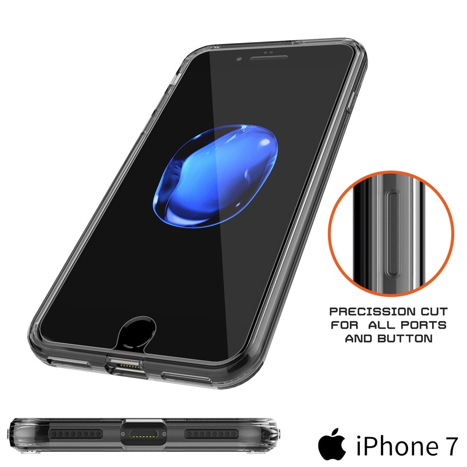 iPhone 8+ Plus Case Punkcase® LUCID 2.0 Crystal Black Series w/ SHIELD Screen Protector | Ultra Fit (Color in image: black)