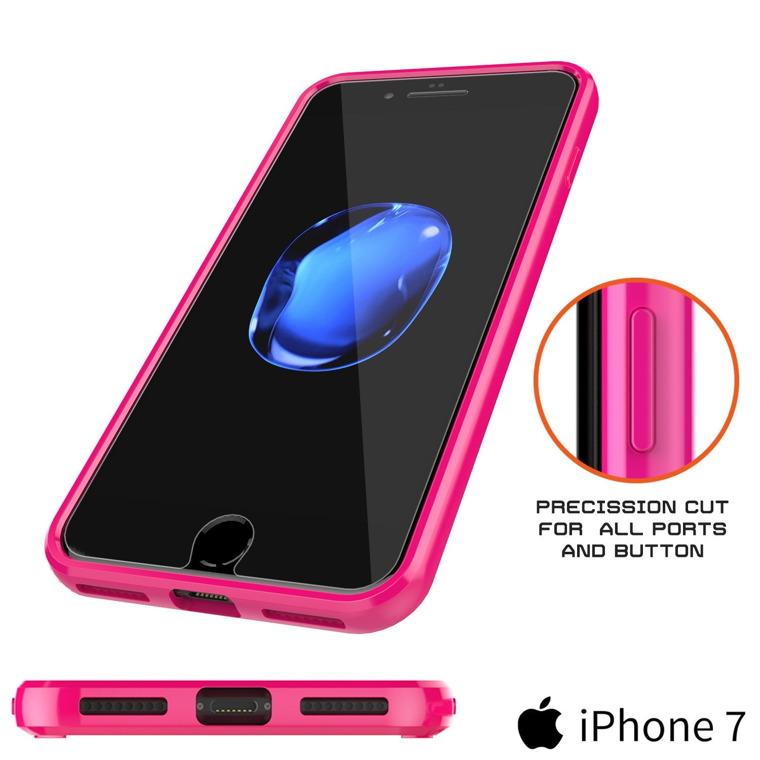 iPhone 7 Case Punkcase® LUCID 2.0 Pink Series w/ PUNK SHIELD Screen Protector | Ultra Fit (Color in image: black)