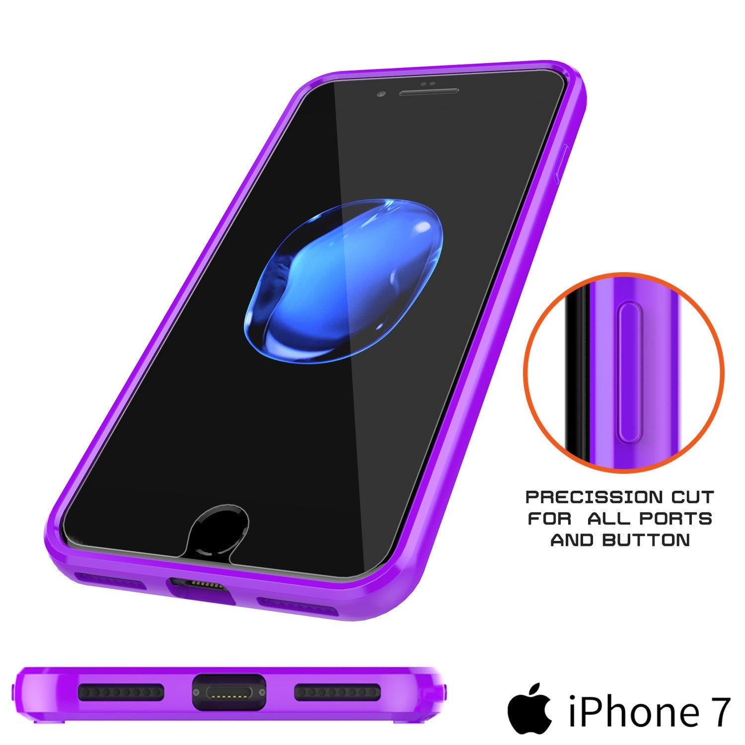 iPhone 7+ Plus Case Punkcase® LUCID 2.0 Purple Series w/ PUNK SHIELD Screen Protector | Ultra Fit (Color in image: black)