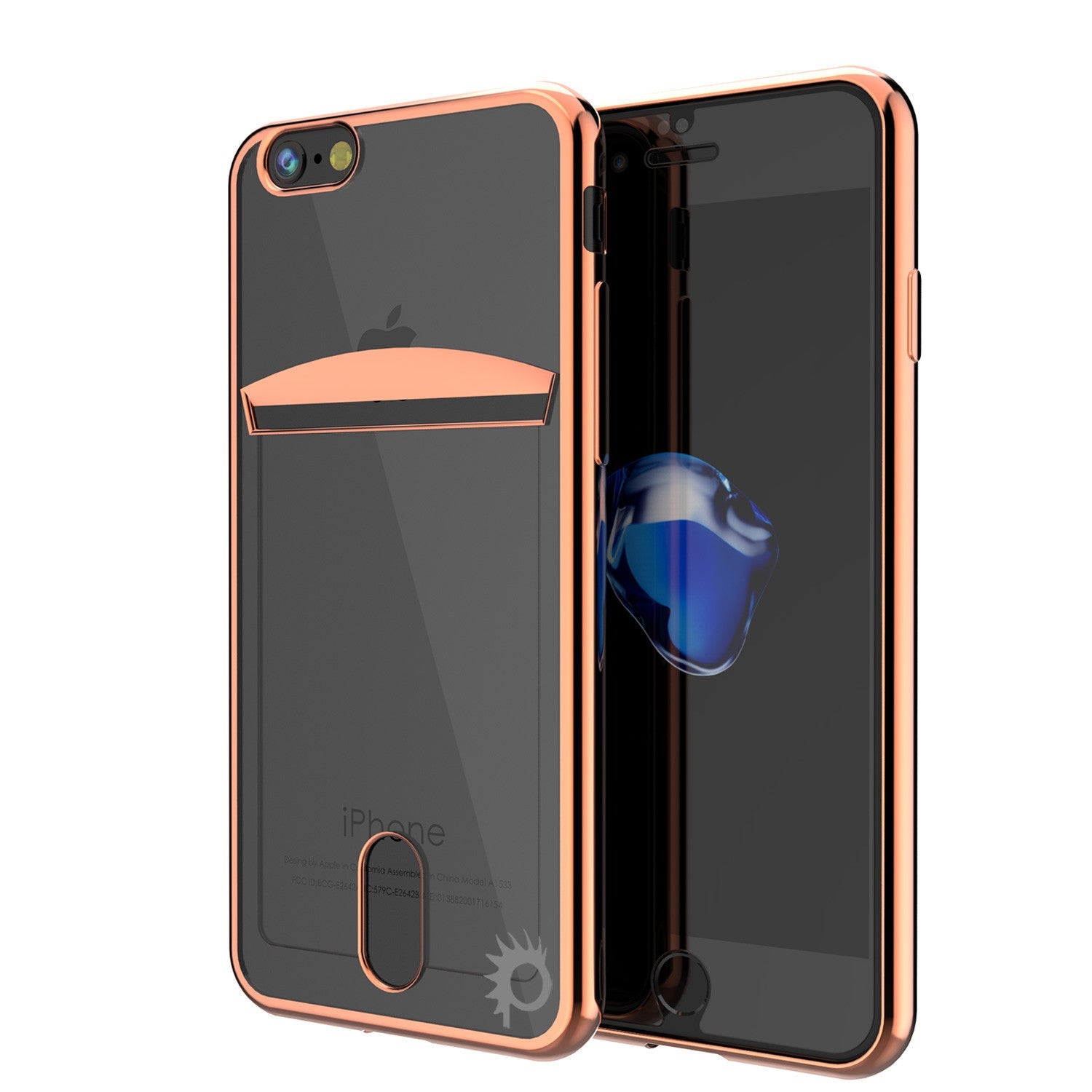 iPhone 7+ Plus Case, PUNKCASE® LUCID Rose Gold Series | Card Slot | SHIELD Screen Protector