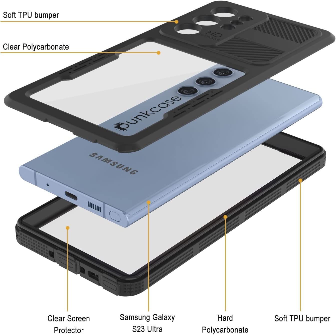 Galaxy S23 Ultra Waterproof Case [Alpine 2.0 Series] [Slim Fit] [IP68 Certified] [Shockproof] [Black]