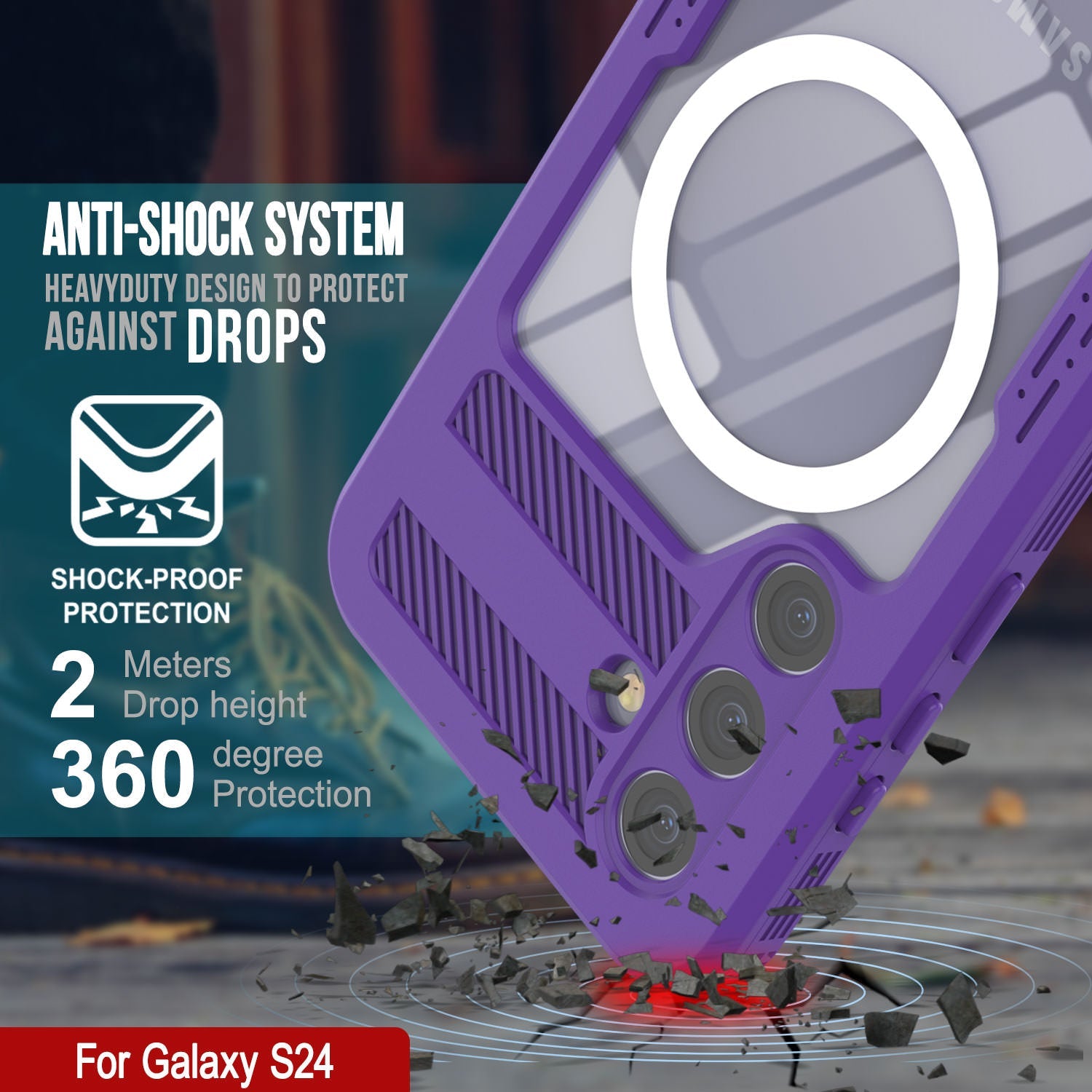 Galaxy S24 Waterproof Case [Alpine 2.0 Series] [Slim Fit] [IP68 Certified] [Shockproof] [Purple]