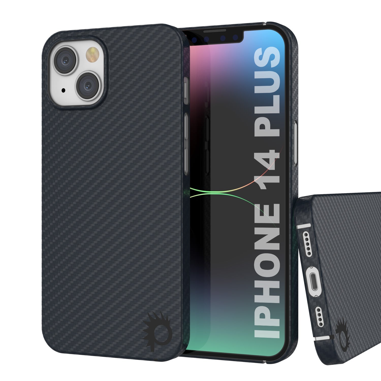 Punkcase iPhone 14 Plus Carbon Fiber Case [AramidShield Series] Ultra Slim & Light Kevlar