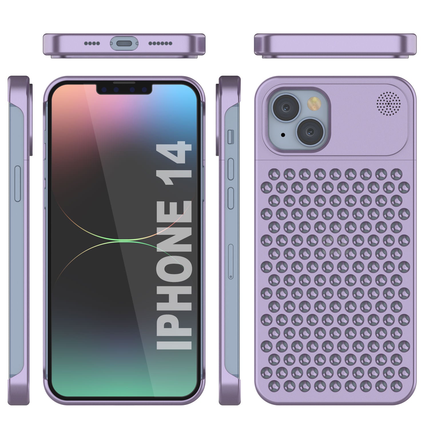 PunkCase for iPhone 14 Aluminum Alloy Case [Fortifier Extreme Series] Ultra Durable Cover [Liliac]