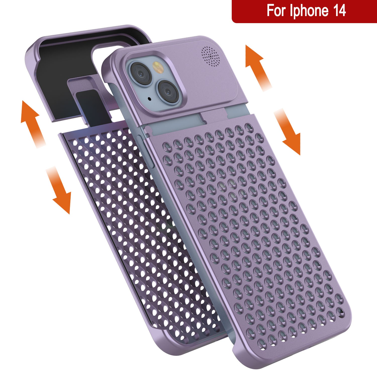 PunkCase for iPhone 14 Aluminum Alloy Case [Fortifier Extreme Series] Ultra Durable Cover [Liliac]