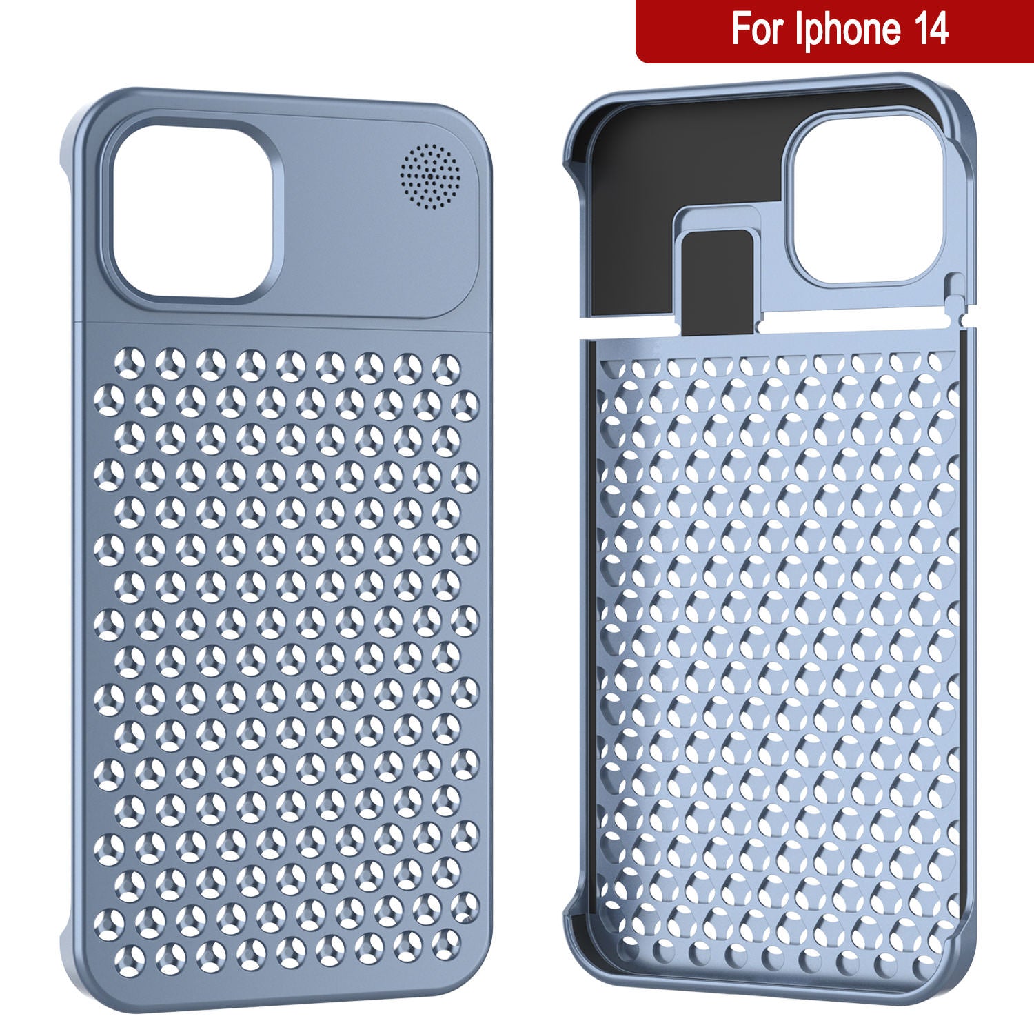 PunkCase for iPhone 14 Aluminum Alloy Case [Fortifier Extreme Series] Ultra Durable Cover [Blue]