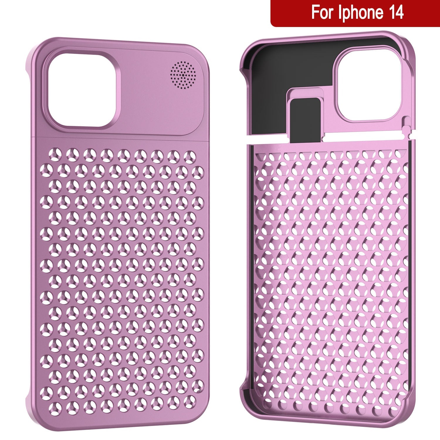 PunkCase for iPhone 14 Aluminum Alloy Case [Fortifier Extreme Series] Ultra Durable Cover [Pink]
