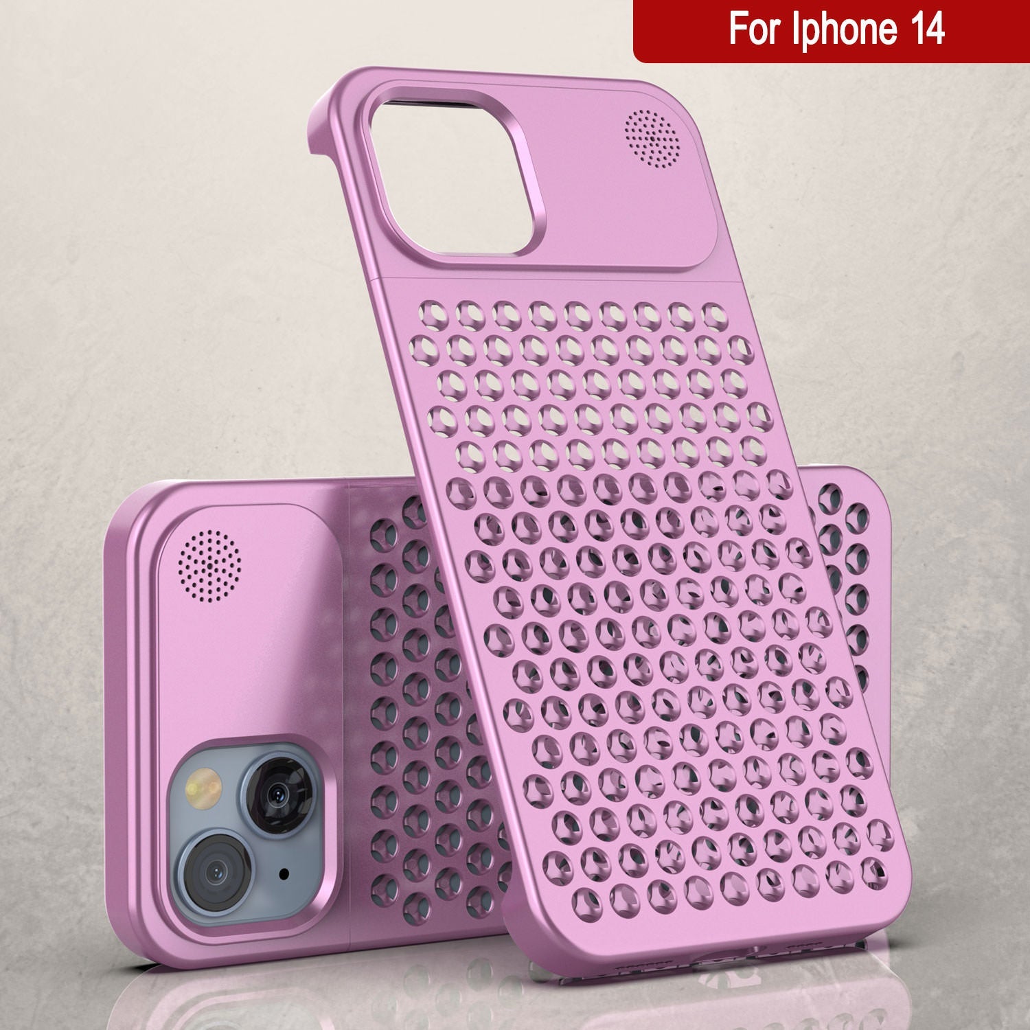 PunkCase for iPhone 14 Aluminum Alloy Case [Fortifier Extreme Series] Ultra Durable Cover [Pink]