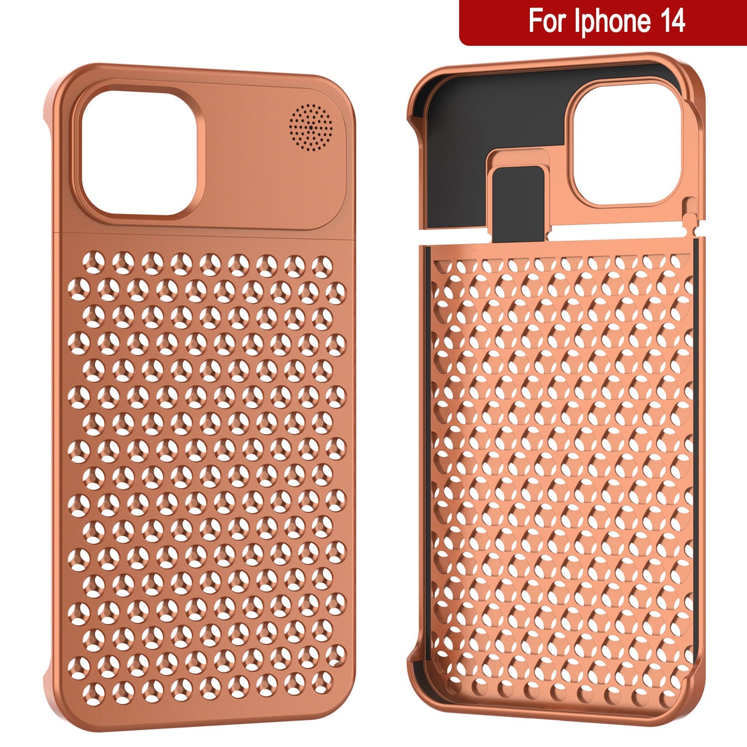 PunkCase for iPhone 14 Aluminum Alloy Case [Fortifier Extreme Series] Ultra Durable Cover [Orange]