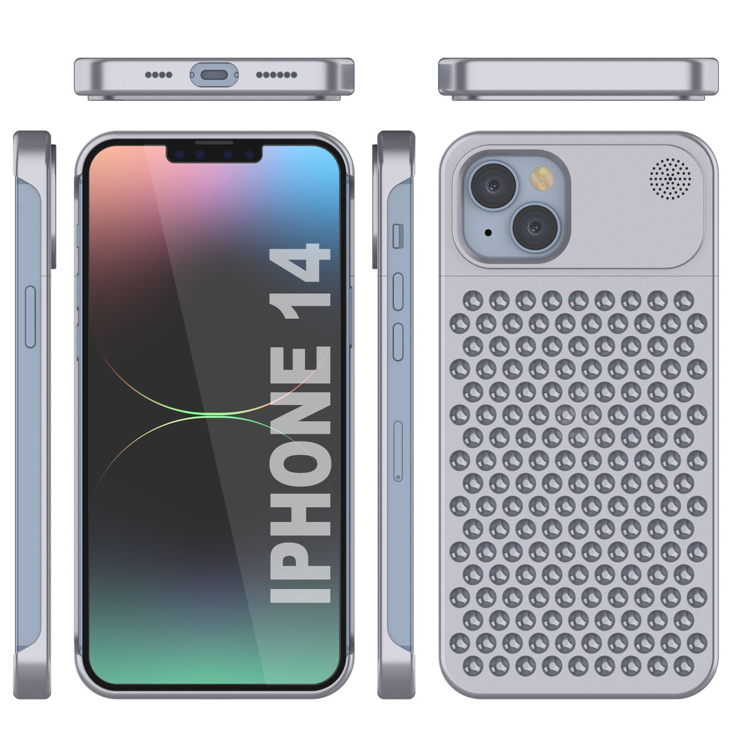 PunkCase for iPhone 14 Aluminum Alloy Case [Fortifier Extreme Series] Ultra Durable Cover [Silver]