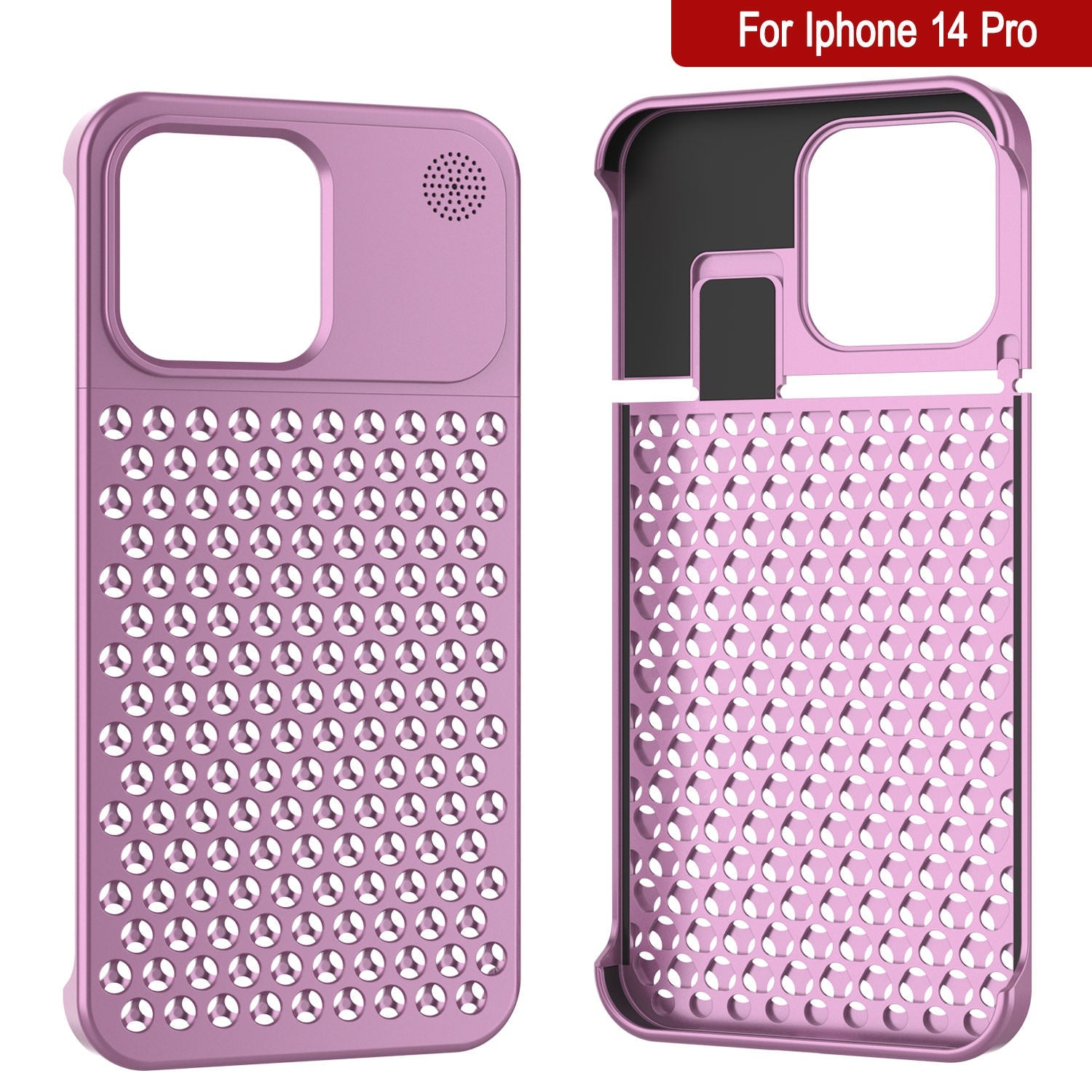 PunkCase for iPhone 14 Pro Aluminum Alloy Case [Fortifier Extreme Series] Ultra Durable Cover [Pink]