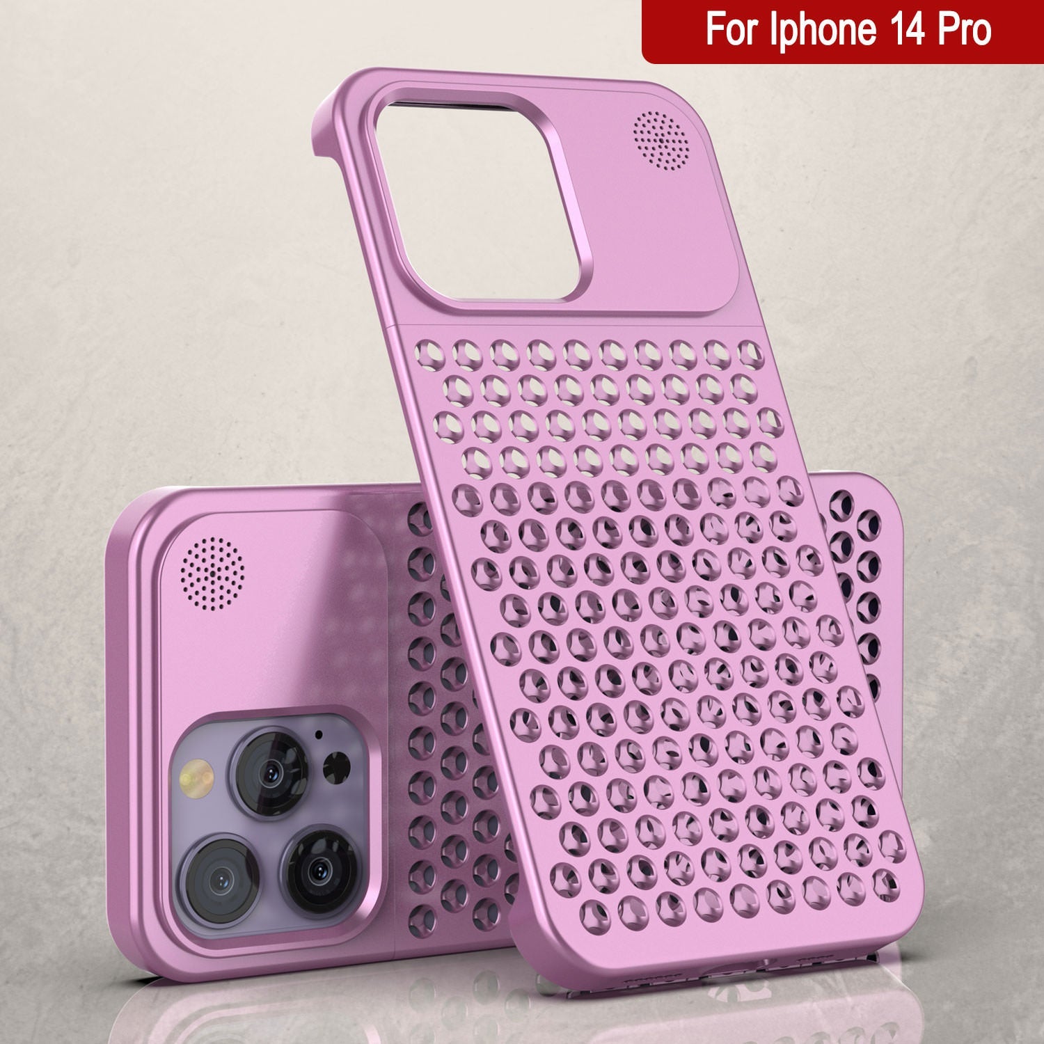 PunkCase for iPhone 14 Pro Aluminum Alloy Case [Fortifier Extreme Series] Ultra Durable Cover [Pink]