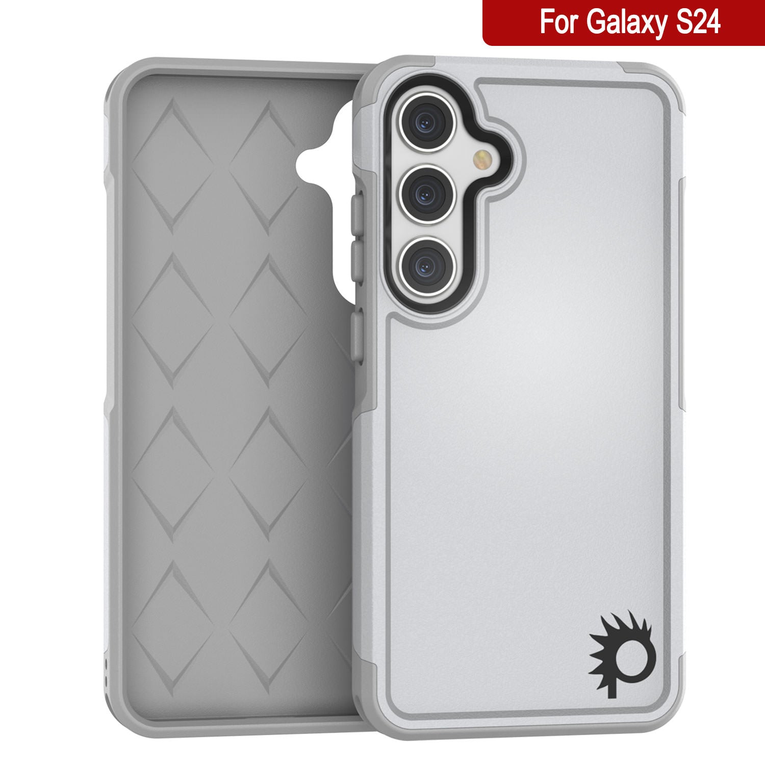 PunkCase Galaxy S24 Case, [Spartan 2.0 Series] Clear Rugged Heavy Duty Cover [White]