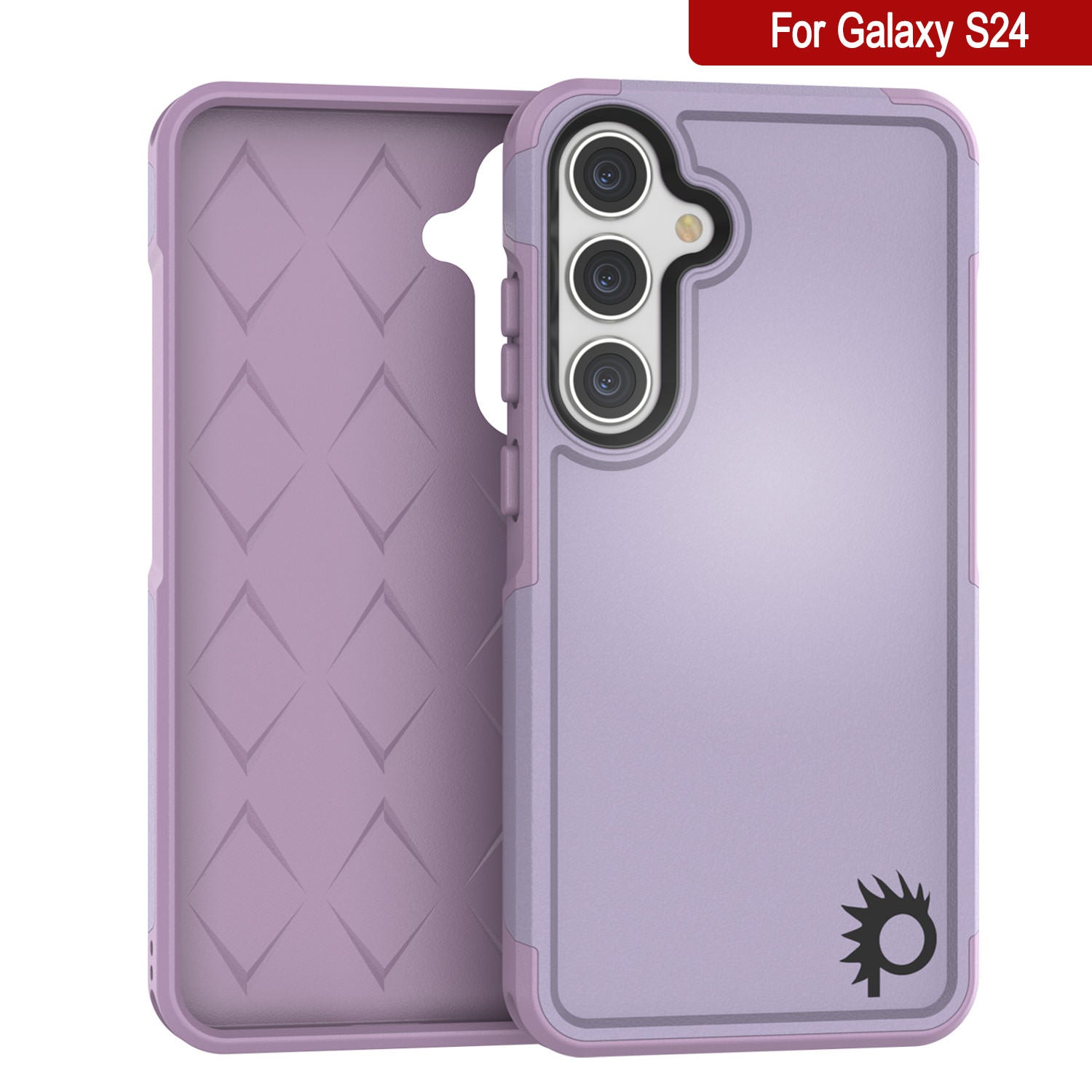 PunkCase Galaxy S24 Case, [Spartan 2.0 Series] Clear Rugged Heavy Duty Cover [Lilac]