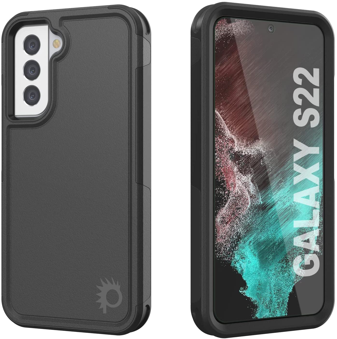 PunkCase Galaxy S22 Case, [Spartan 2.0 Series] Clear Rugged Heavy Duty Cover [Black]