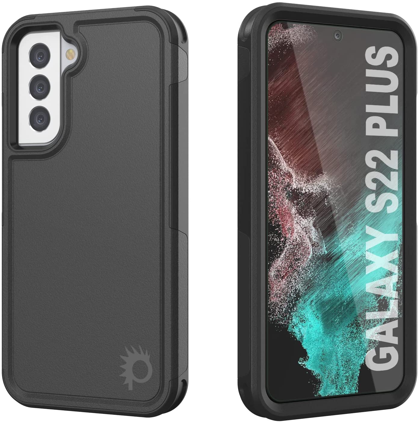 PunkCase Galaxy S22+ Plus Case, [Spartan 2.0 Series] Clear Rugged Heavy Duty Cover [Black]