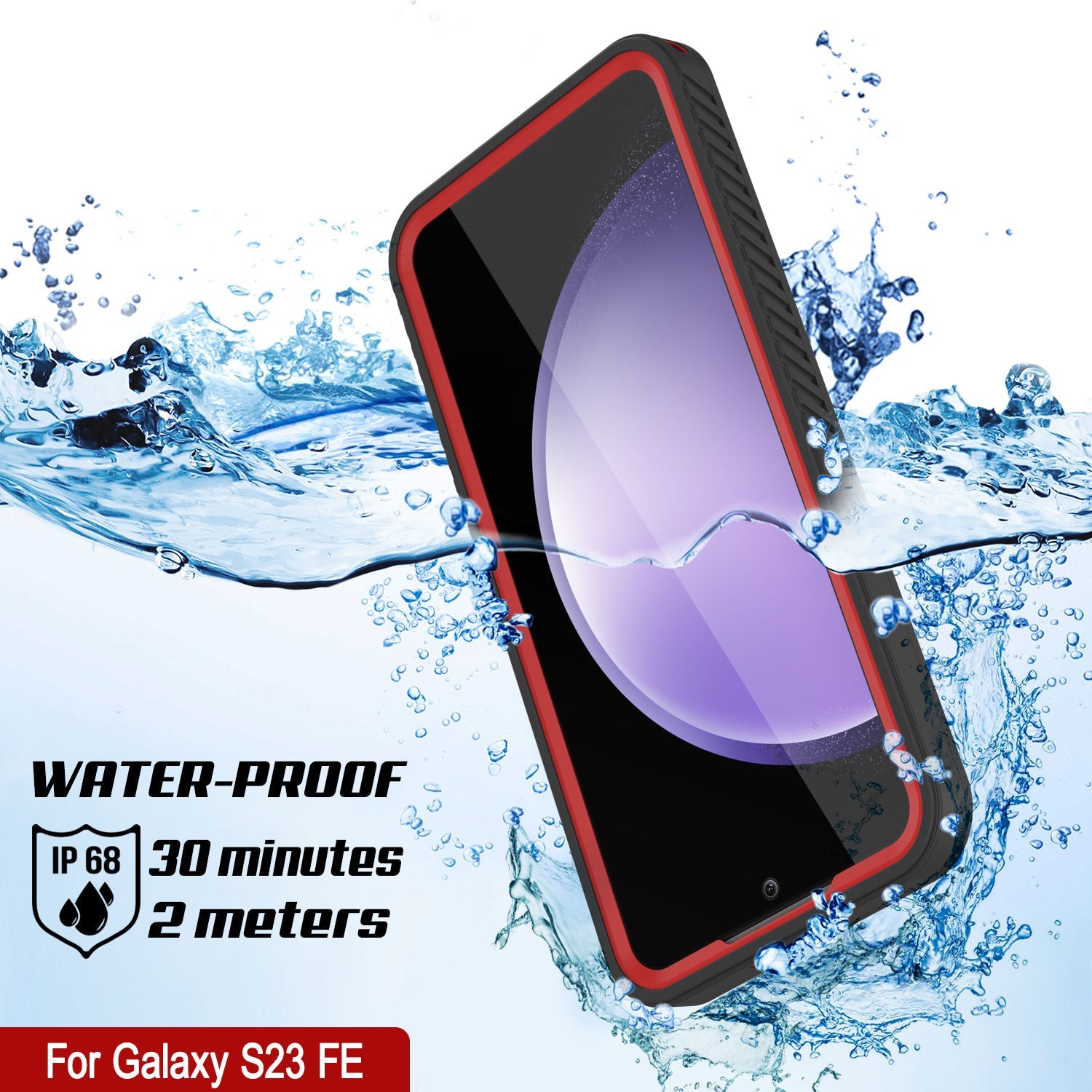 Galaxy S23 FE Water/ Shock/ Snowproof [Extreme Series] Slim Screen Protector Case [Red]