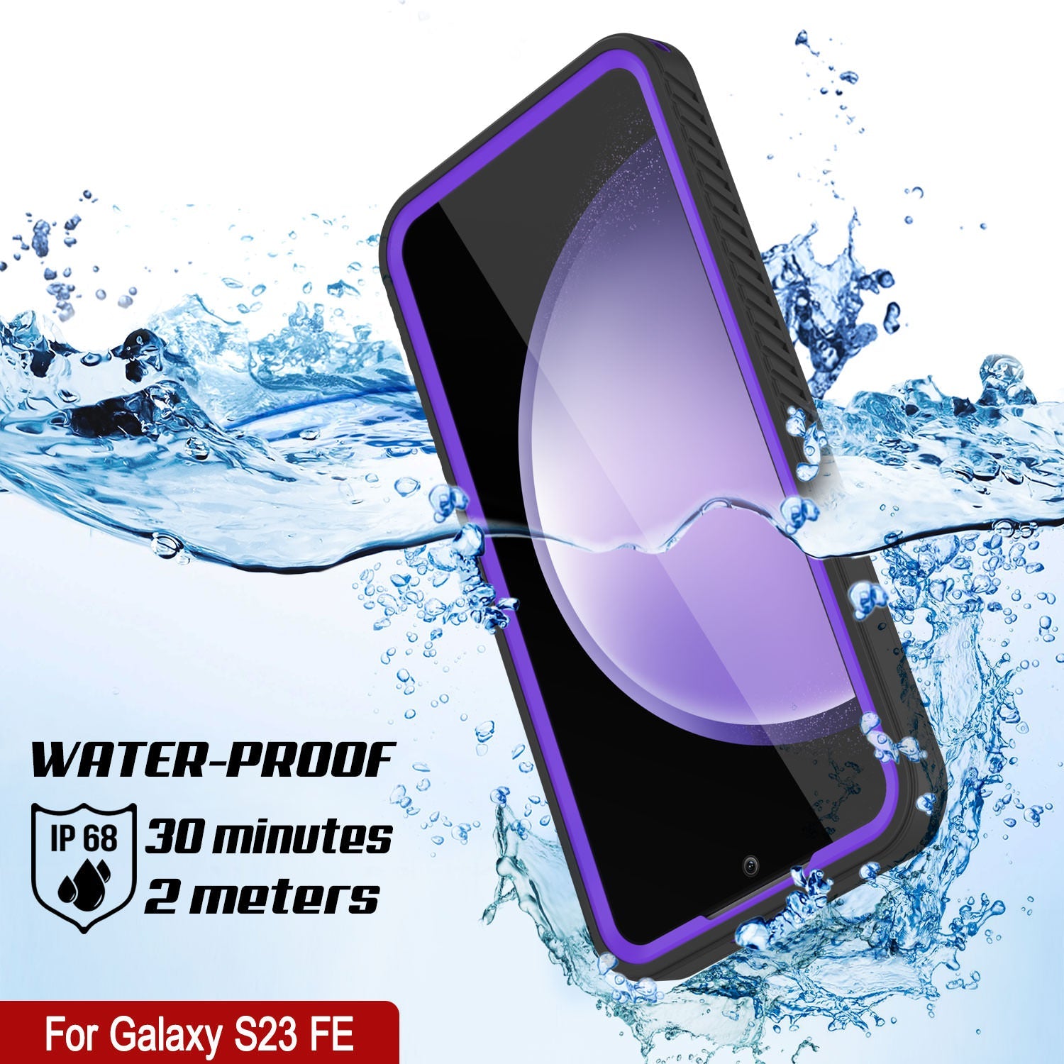 Galaxy S23 FE Water/ Shockproof [Extreme Series] Slim Screen Protector Case [Purple]