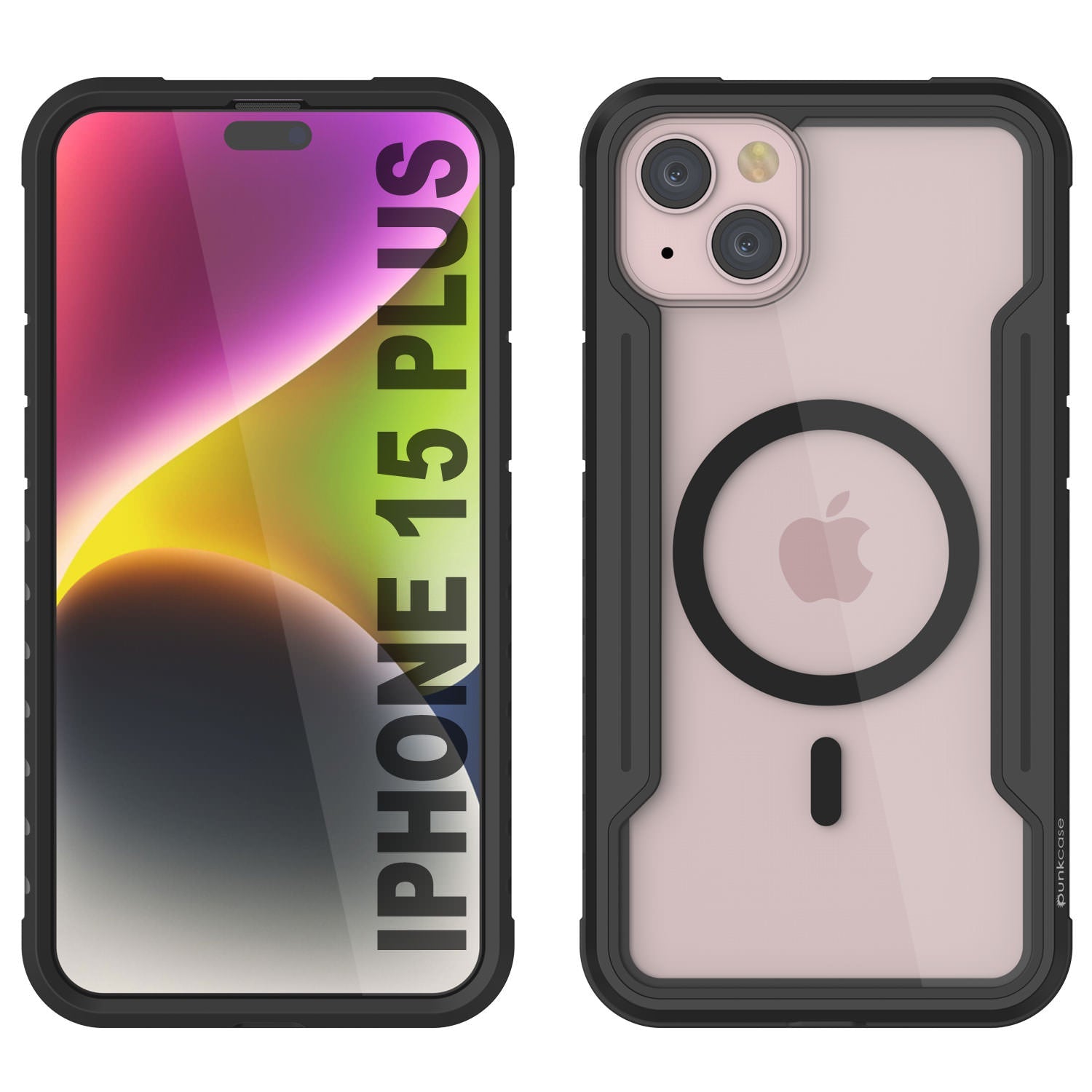 Punkcase iPhone 15 Plus Armor Stealth MAG Defense Case Protective Military Grade Multilayer Cover [Black]