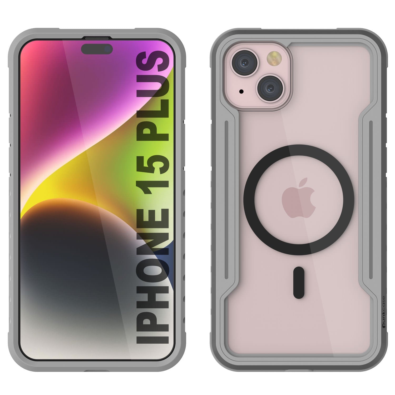 Punkcase iPhone 15 Plus Armor Stealth MAG Defense Case Protective Military Grade Multilayer Cover [Grey]