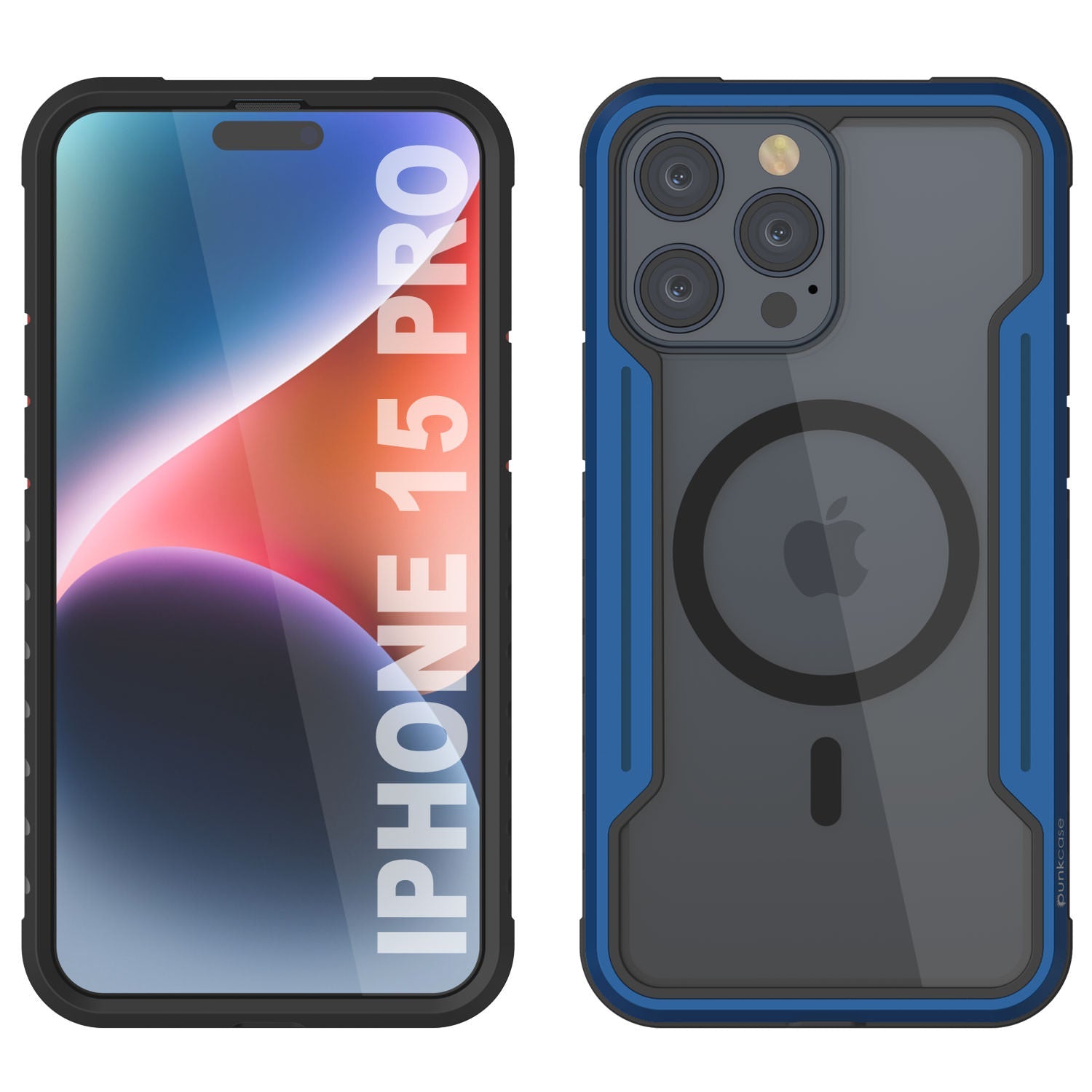 Punkcase iPhone 15 Pro Armor Stealth MAG Defense Case Protective Military Grade Multilayer Cover [Navy Blue]