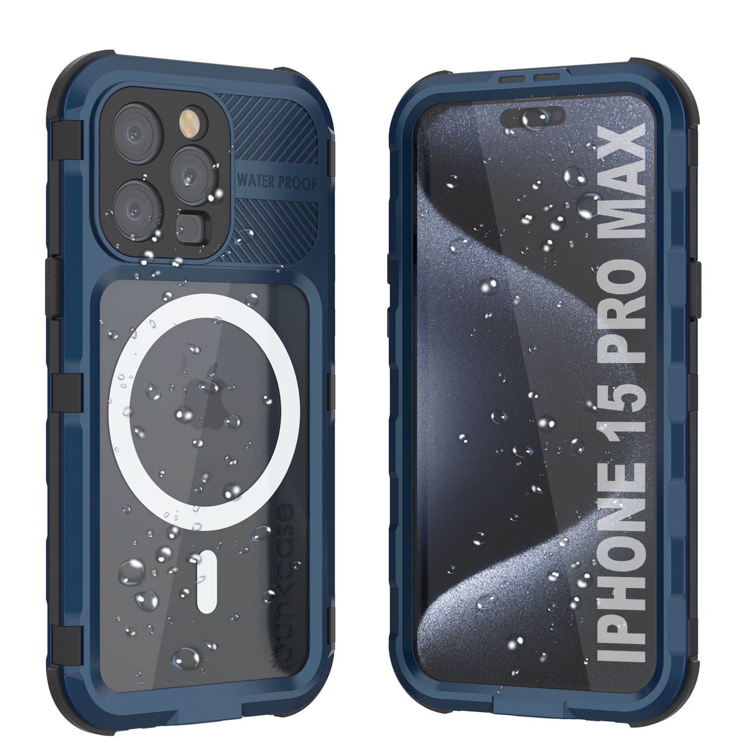 iPhone 15 Pro Max Metal Extreme 2.0 Series Aluminum Waterproof Case IP68 W/Buillt in Screen Protector [Blue]